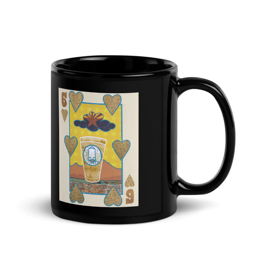 Six of Hearts by Suzanne Villella | Black Glossy Mug