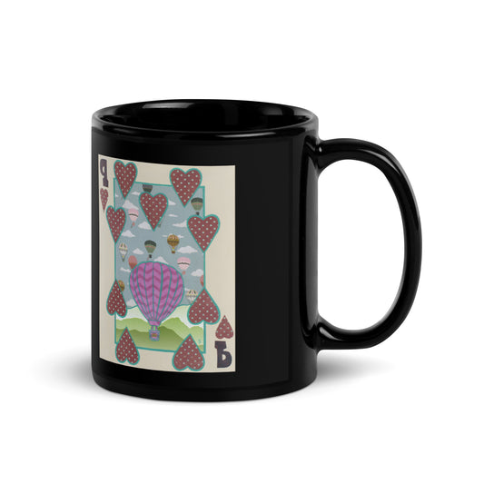 Nine of Hearts by Suzanne Villella | Black Glossy Mug