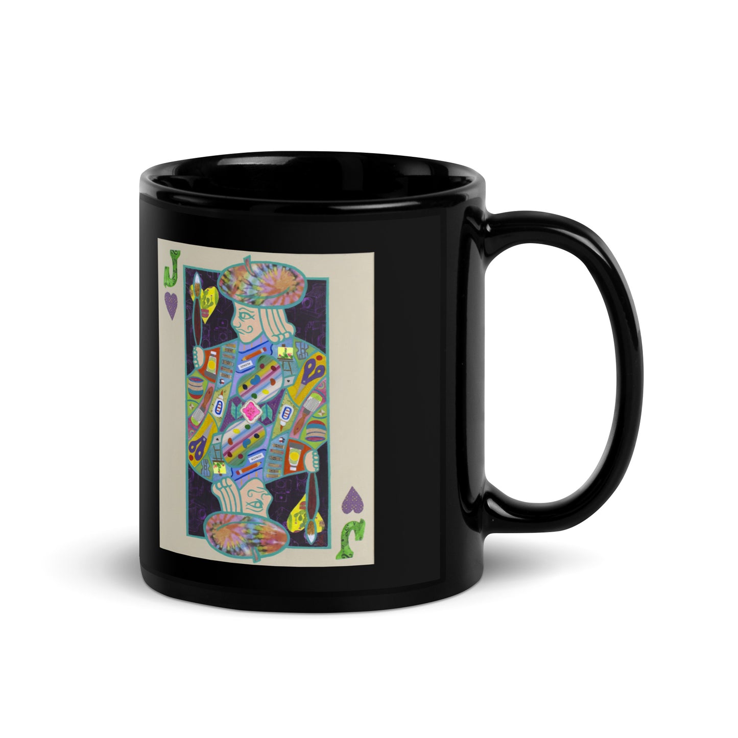 Jack of Hearts by Suzanne Villella | Black Glossy Mug