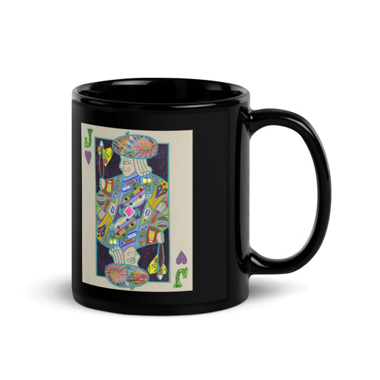 Jack of Hearts by Suzanne Villella | Black Glossy Mug