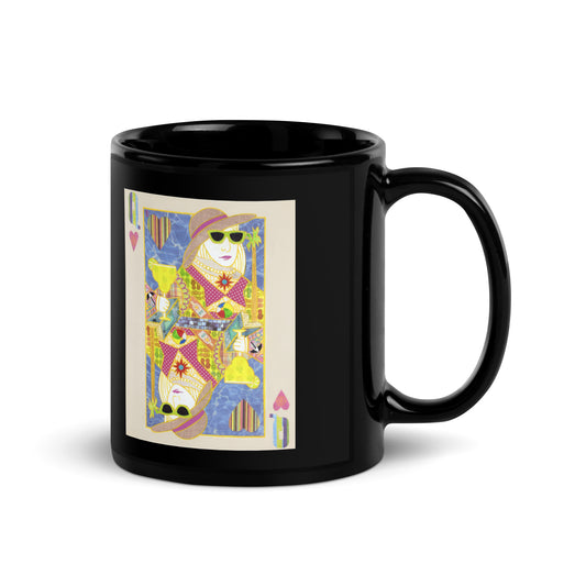 Queen of Hearts by Suzanne Villella | Black Glossy Mug