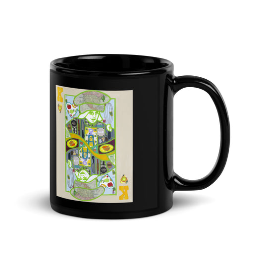 King of Hearts by Suzanne Villella | Black Glossy Mug