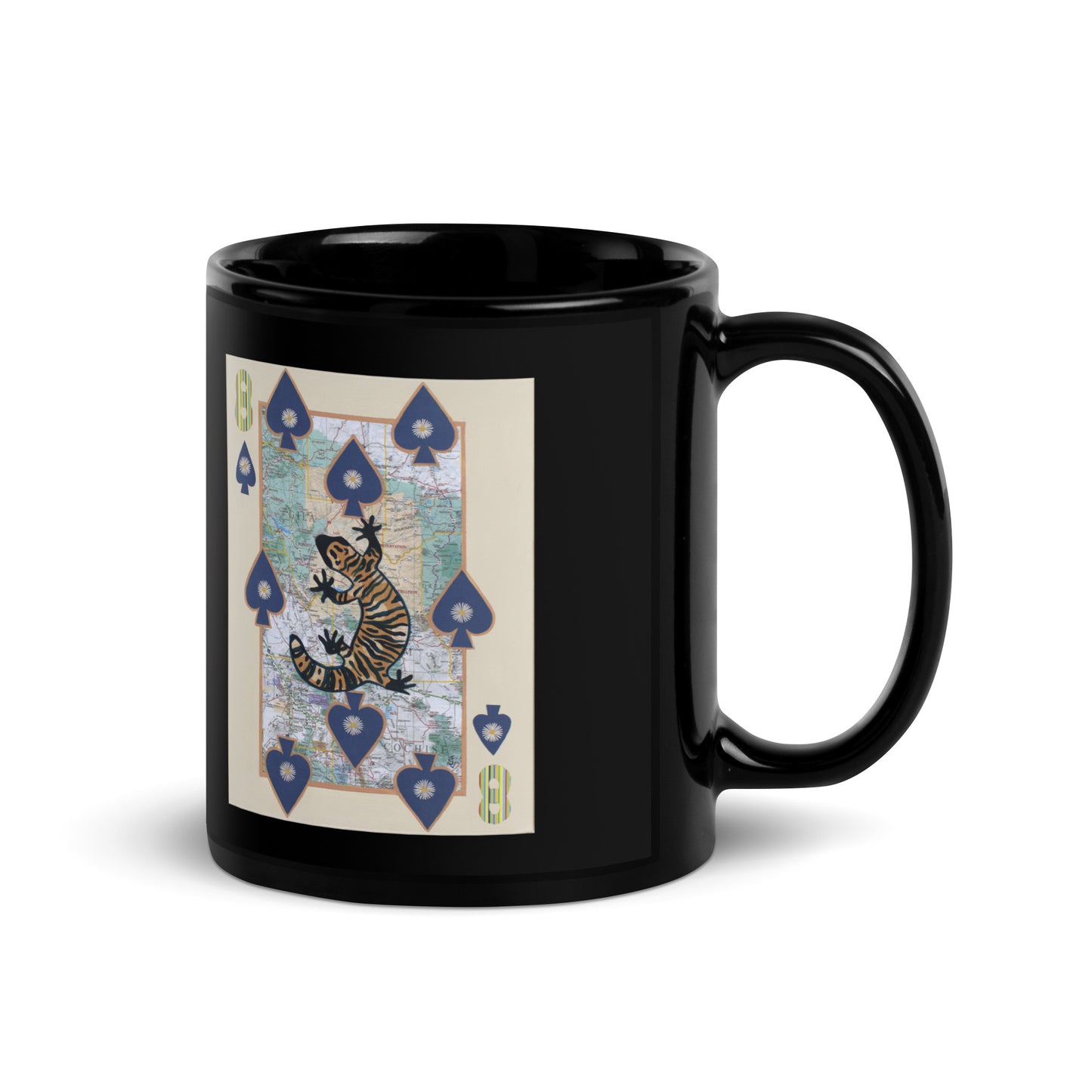 Eight of Spades by Suzanne Villella | Black Glossy Mug