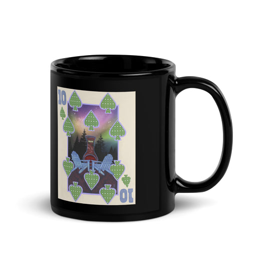 Ten of Spades by Suzanne Villella | Black Glossy Mug