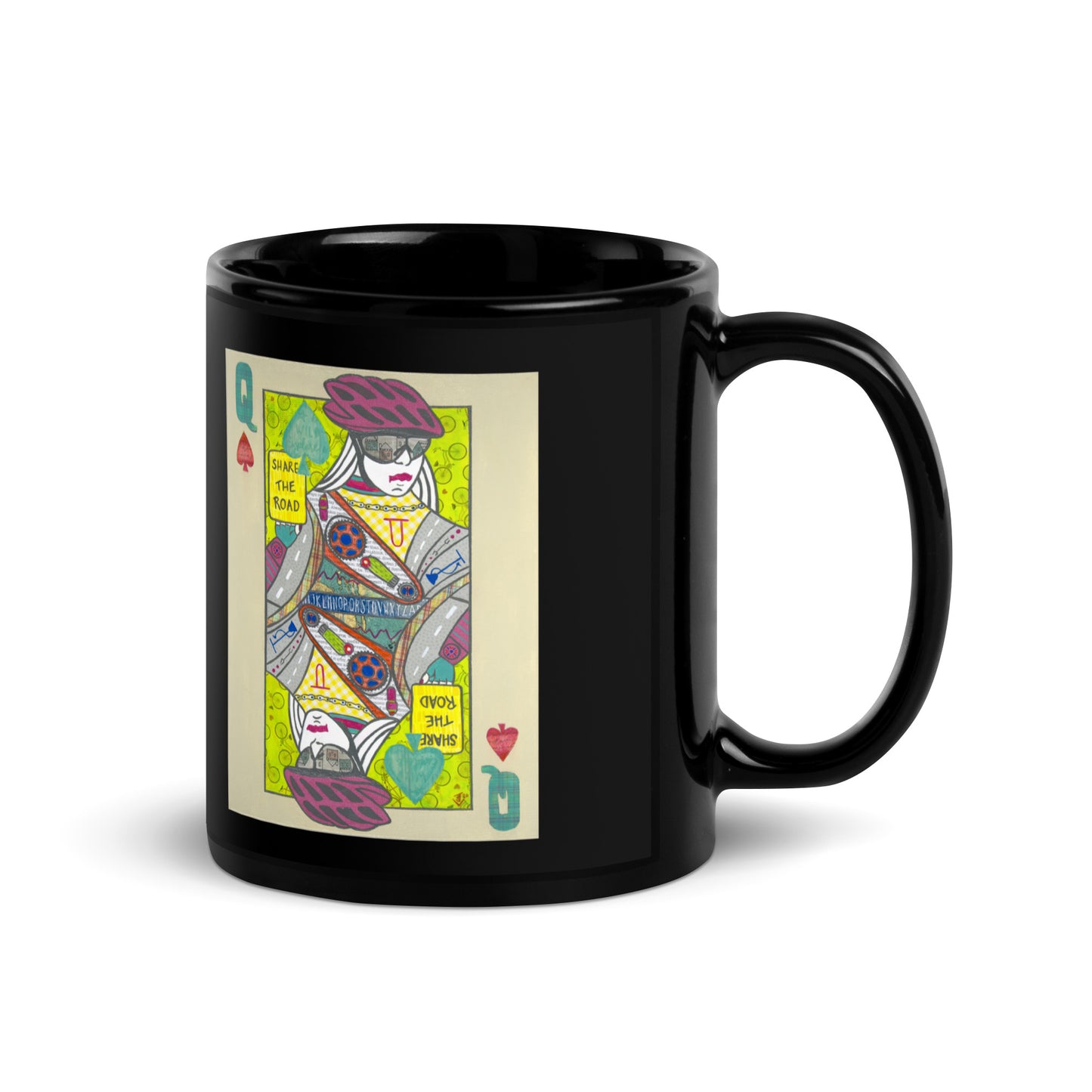 Queen of Spades by Suzanne Villella | Black Glossy Mug