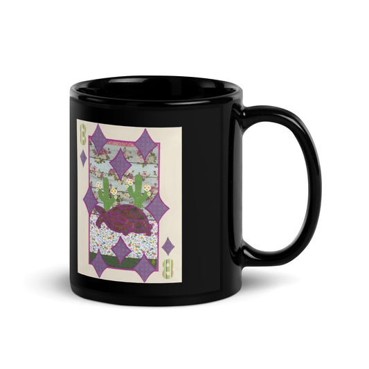 Eight of Diamonds by Suzanne Villella | Black Glossy Mug