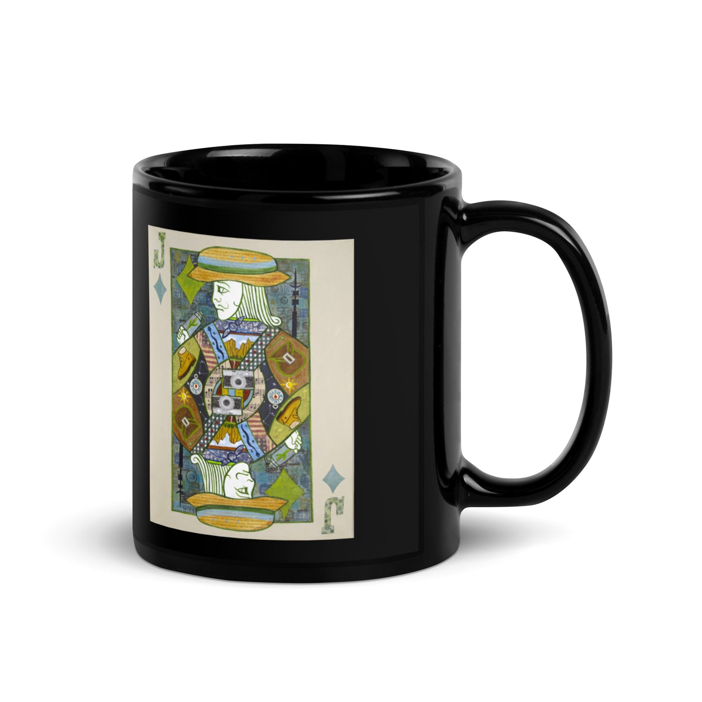 Jack of Diamonds by Suzanne Villella | Black Glossy Mug