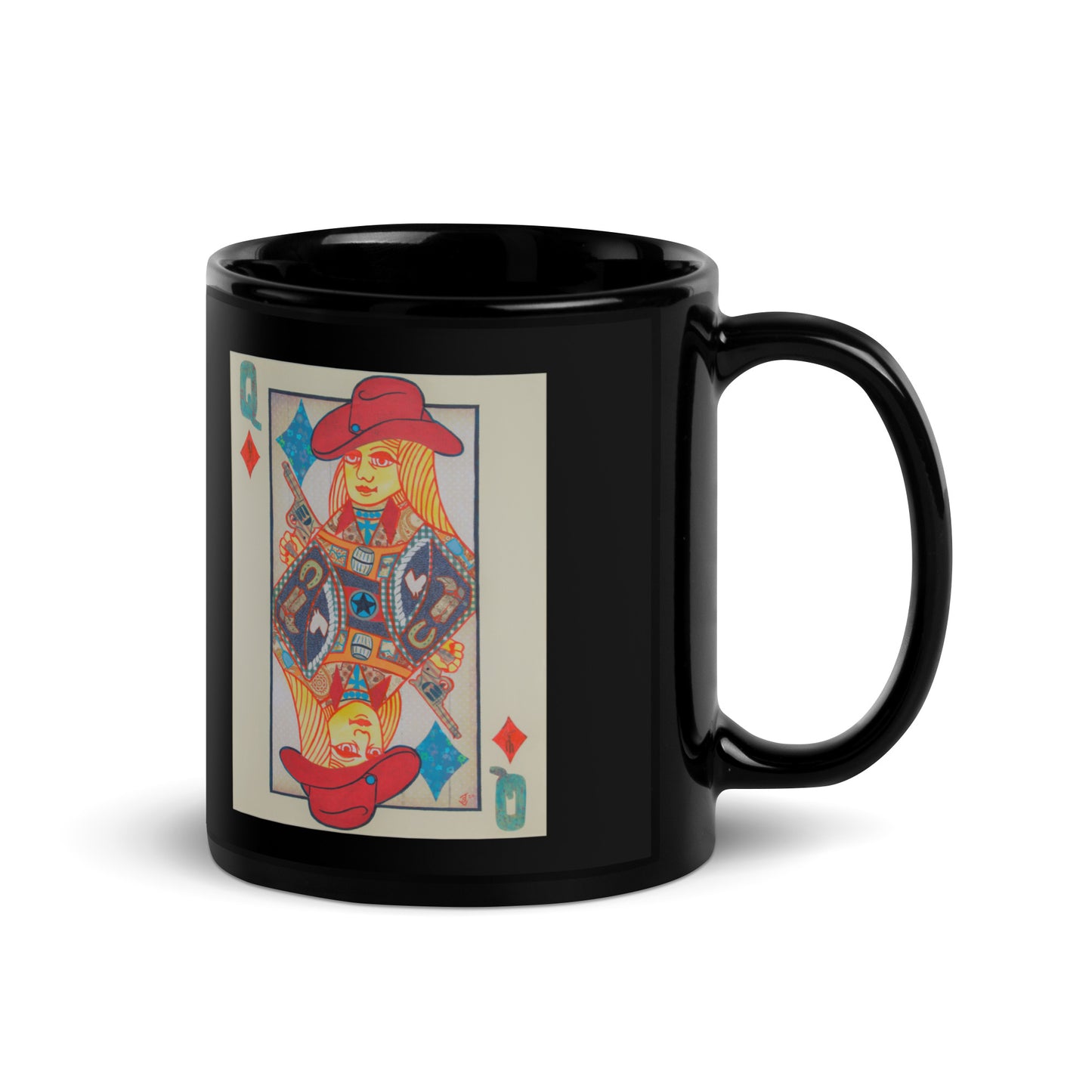 Queen of Diamonds by Suzanne Villella | Black Glossy Mug