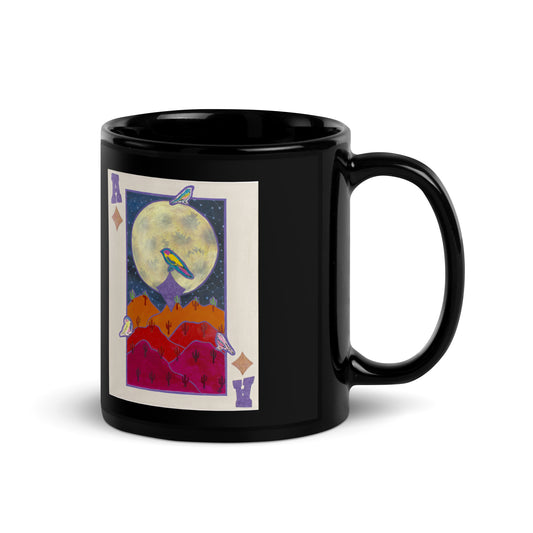 Ace of Diamonds by Suzanne Villella | Black Glossy Mug