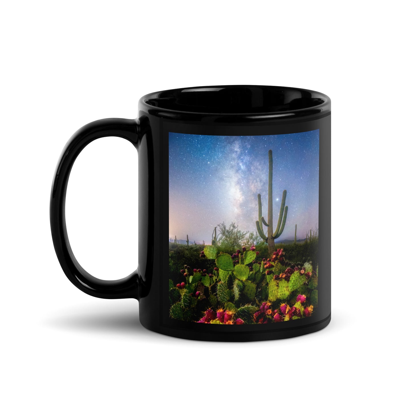 Milkyway Prickly Pear by Sean Parker Photography | Black Glossy Mug