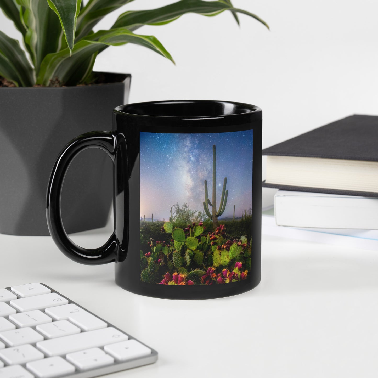 Milkyway Prickly Pear by Sean Parker Photography | Black Glossy Mug