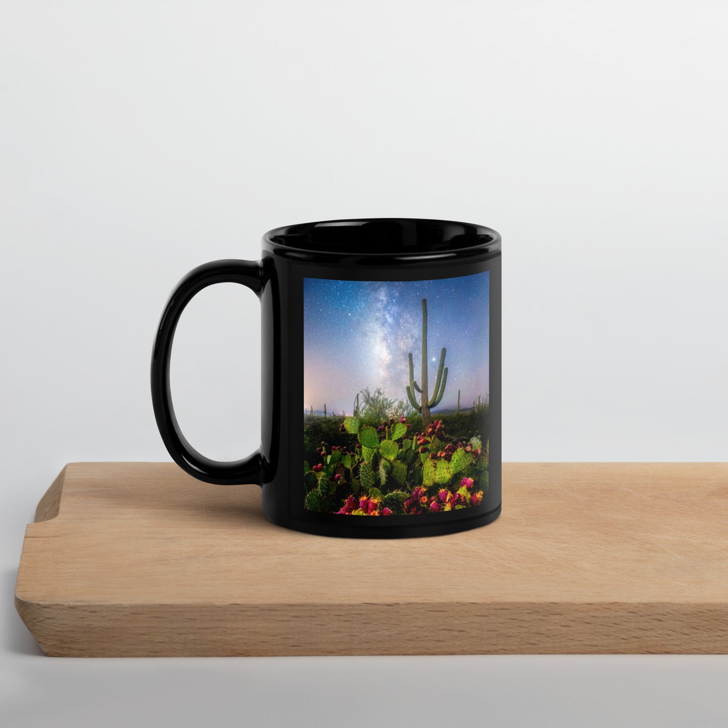 Milkyway Prickly Pear by Sean Parker Photography | Black Glossy Mug