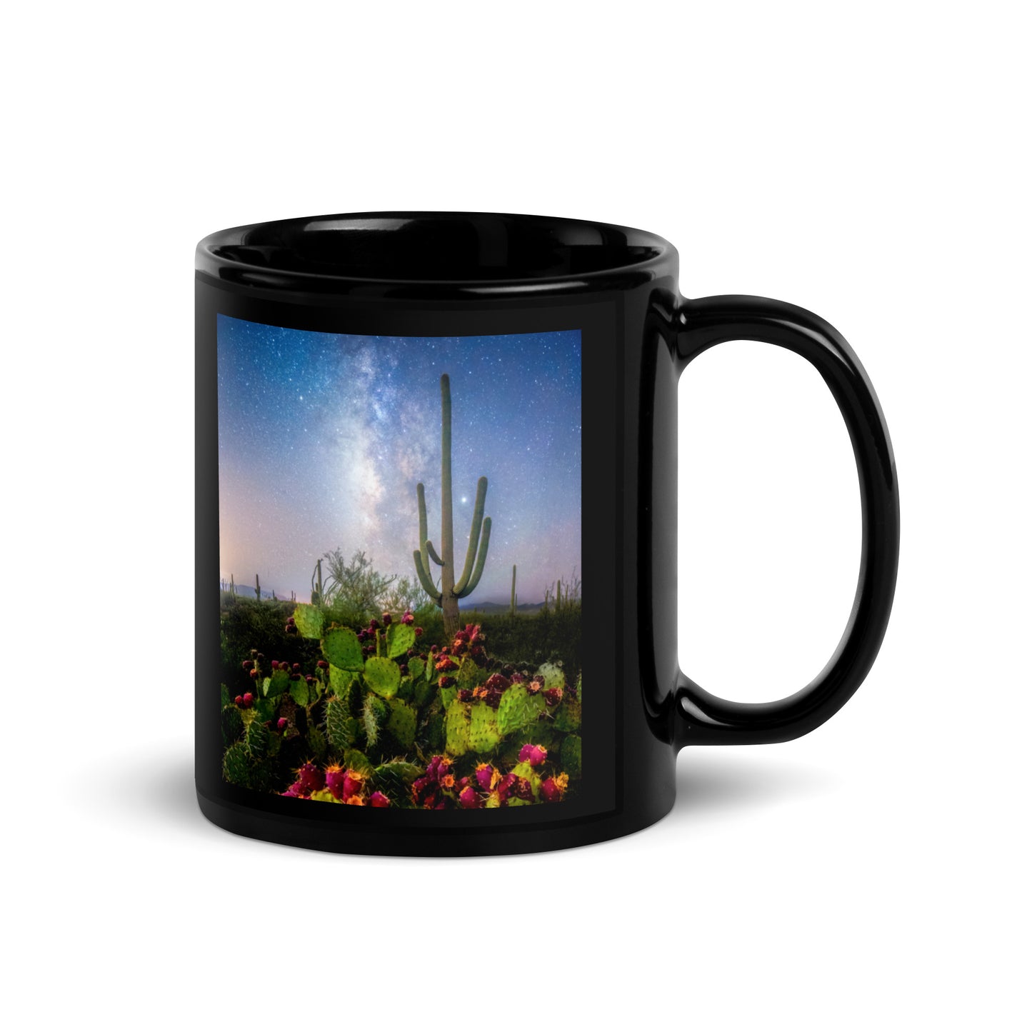 Milkyway Prickly Pear by Sean Parker Photography | Black Glossy Mug