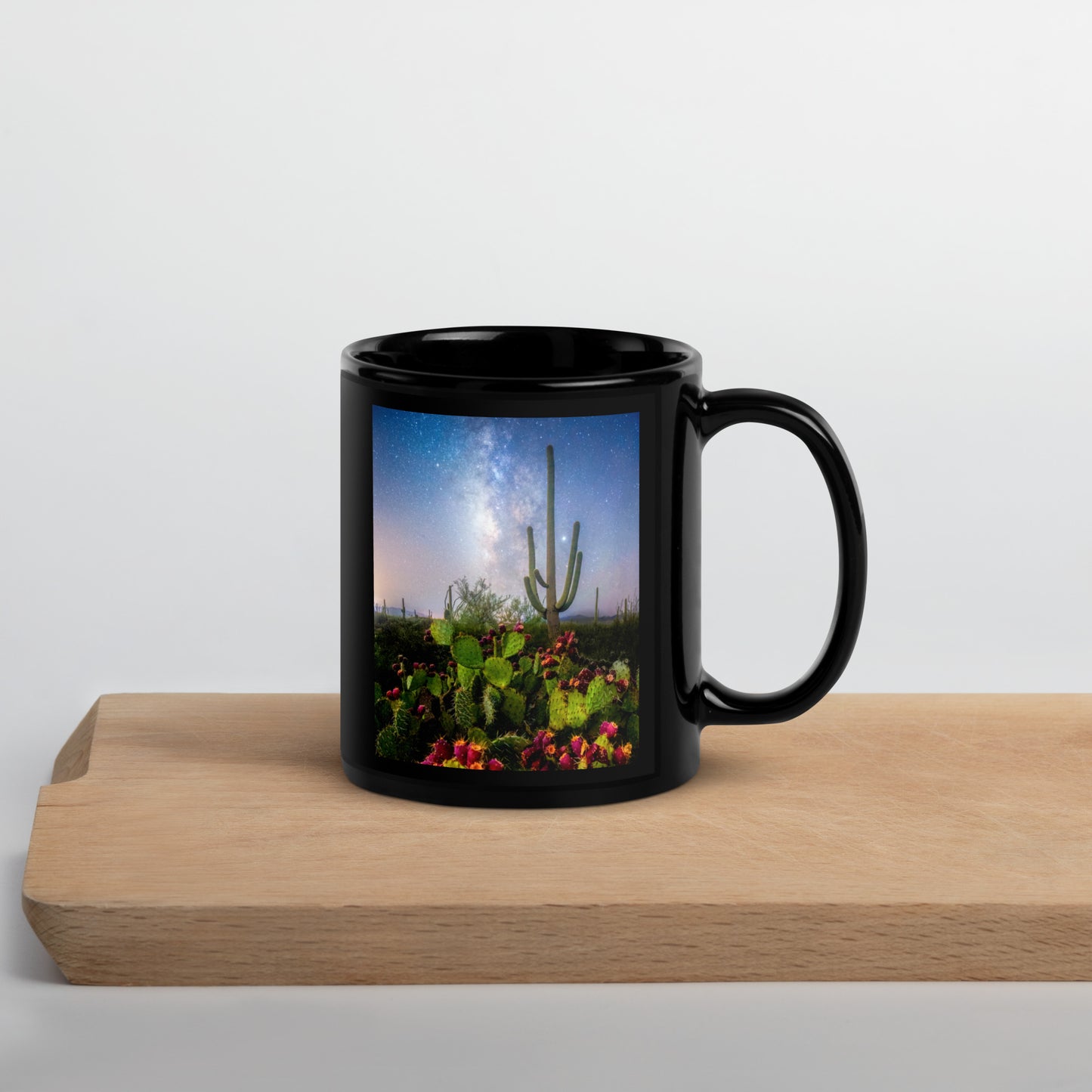 Milkyway Prickly Pear by Sean Parker Photography | Black Glossy Mug