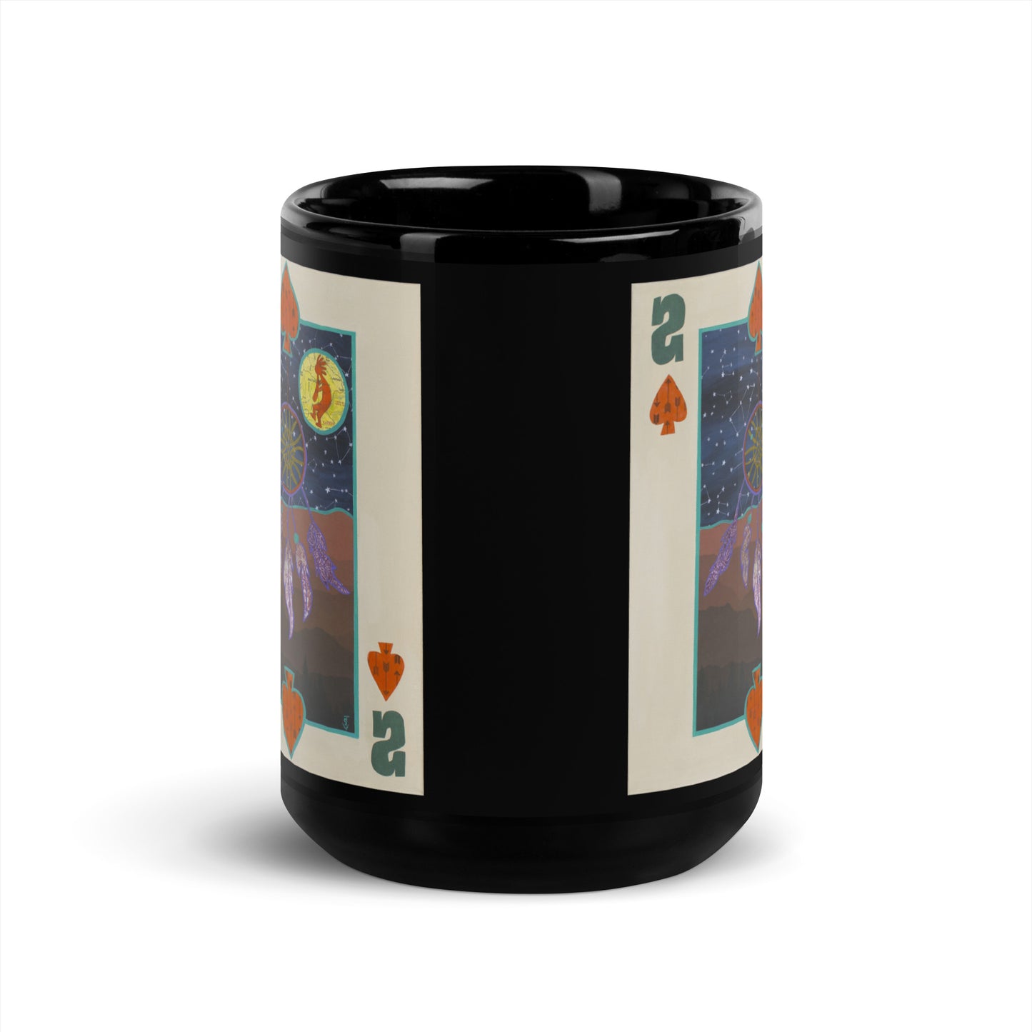 Two of Spades by Suzanne Villella | Black Glossy Mug