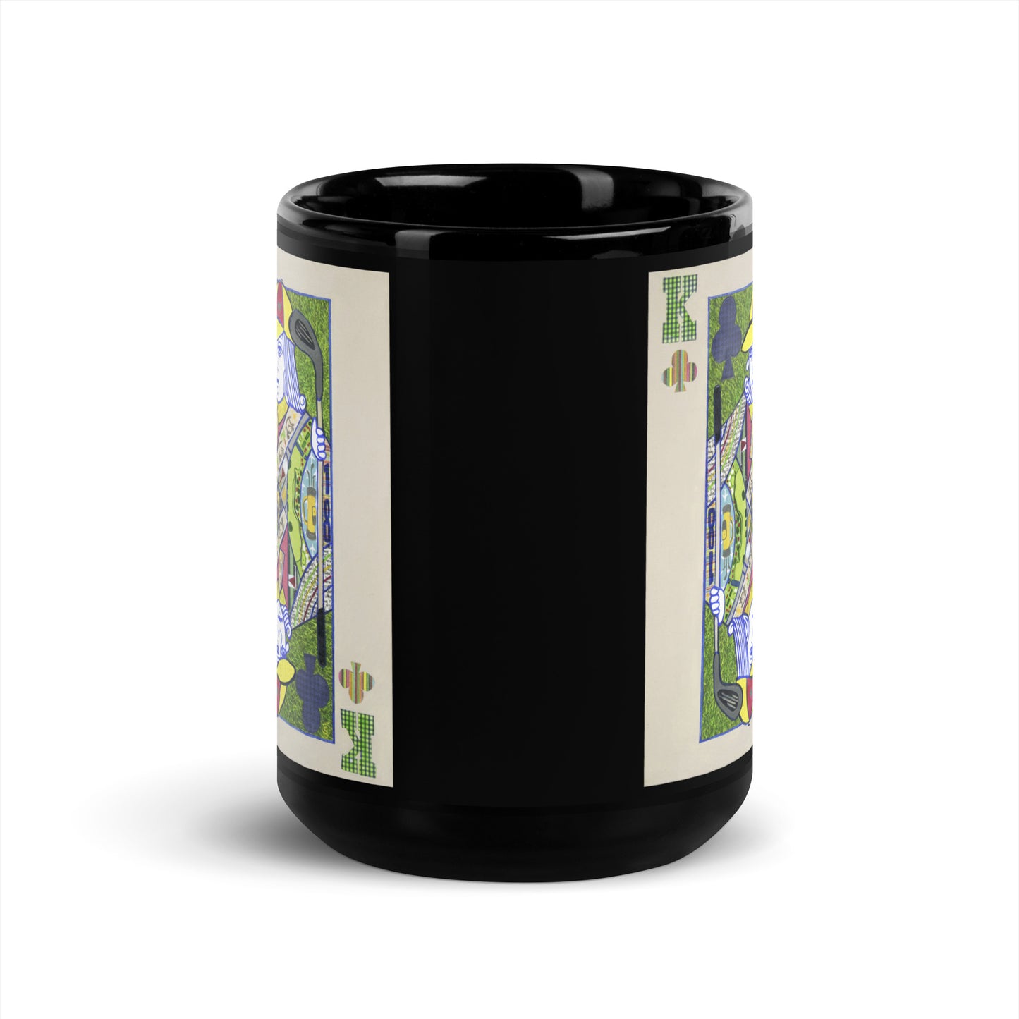 King of Clubs by Suzanne Villella | Black Glossy Mug