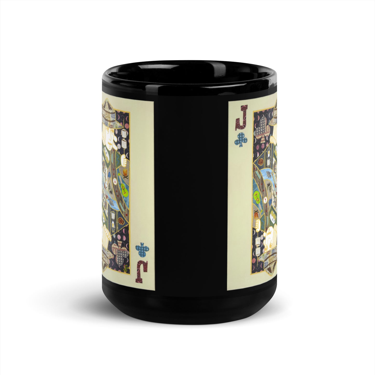 Jack of Clubs by Suzanne Villella | Black Glossy Mug