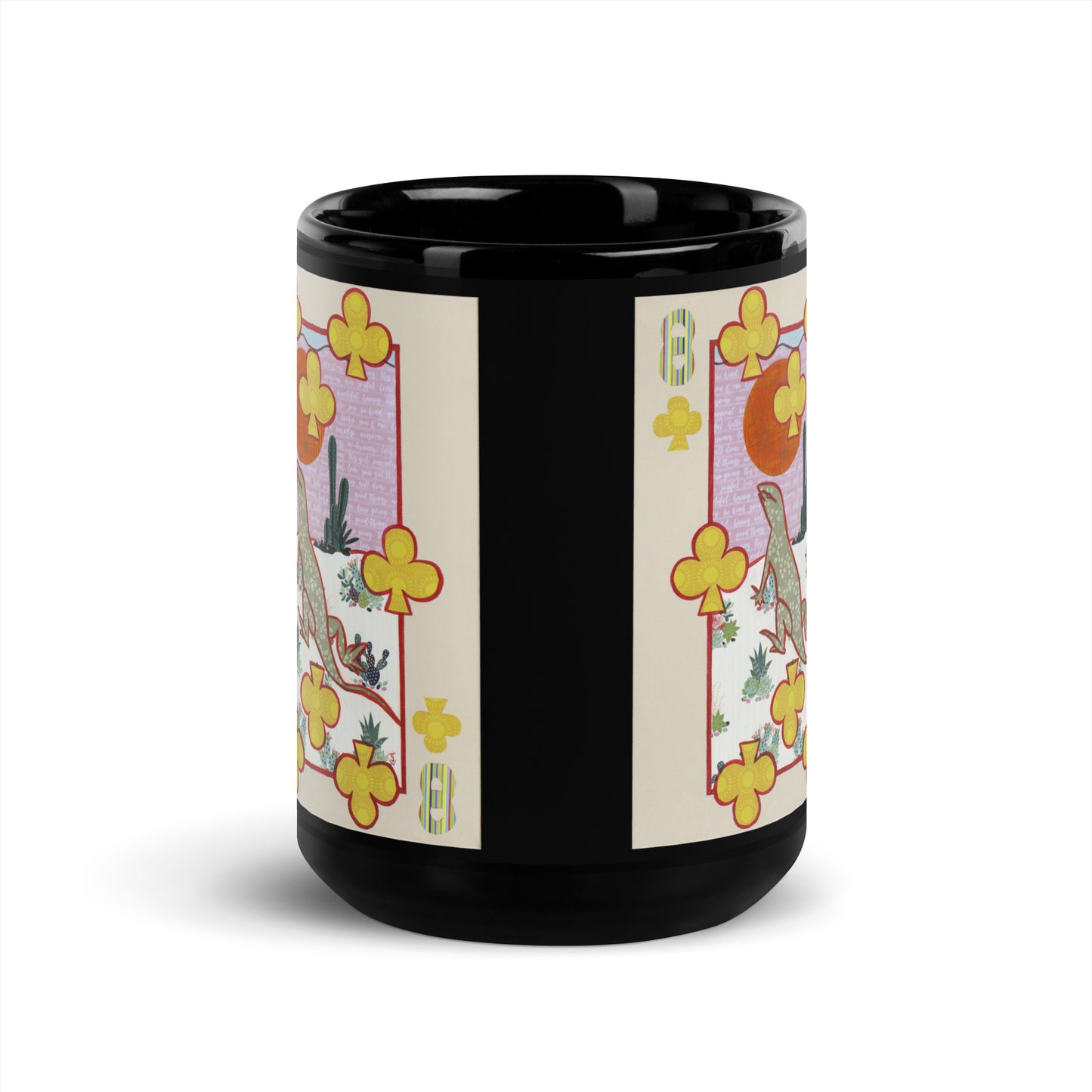 Eight of Clubs by Suzanne Villella | Black Glossy Mug