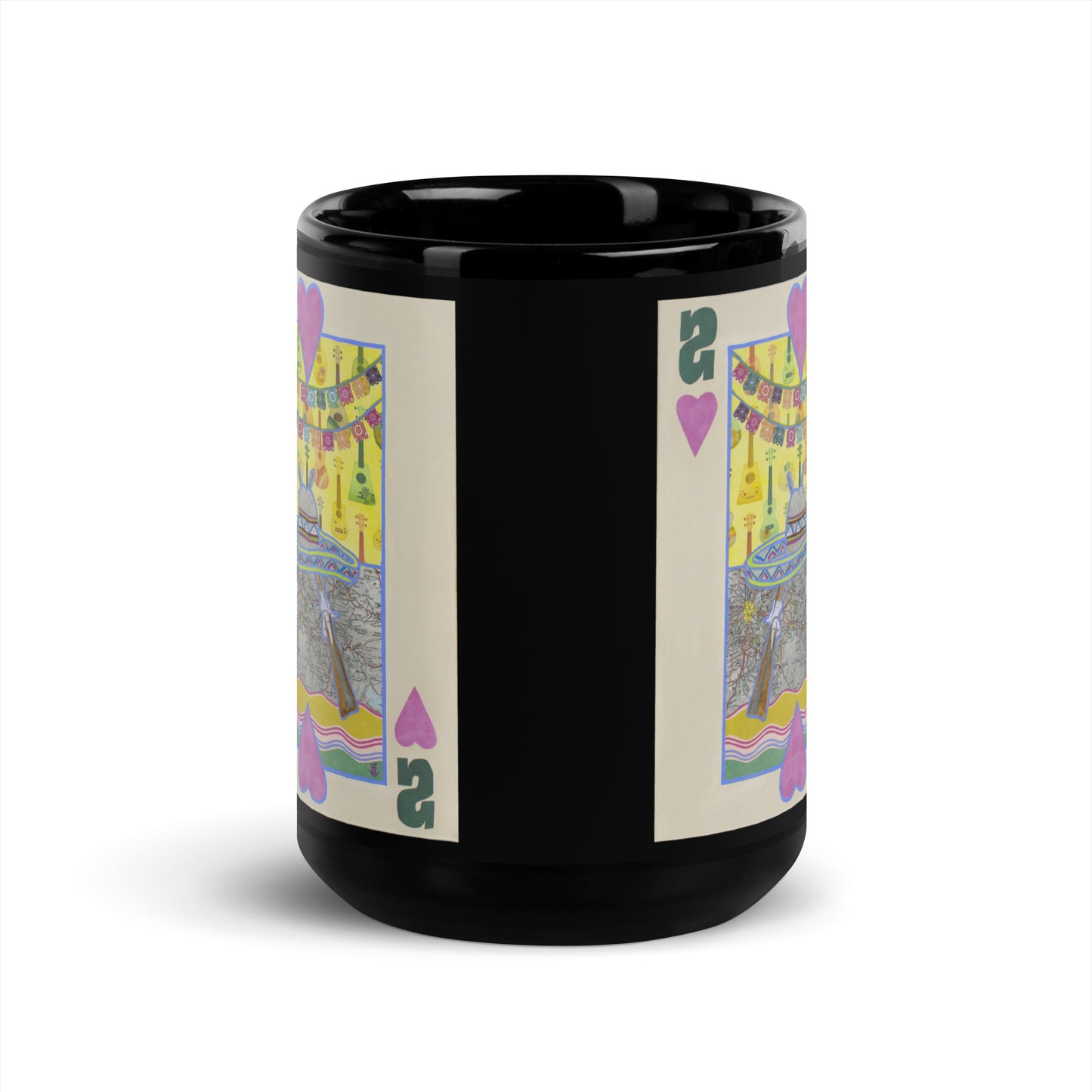 Two of Hearts by Suzanne Villella | Black Glossy Mug