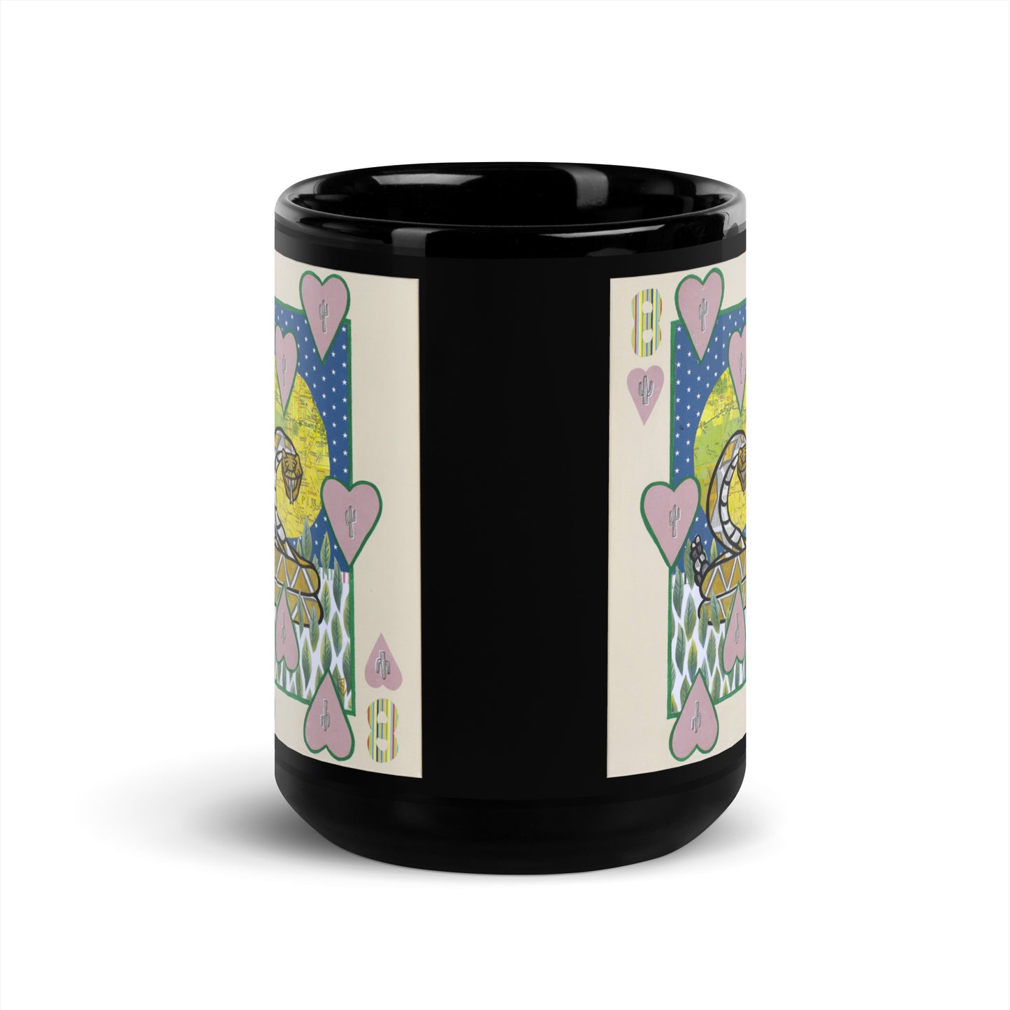 Eight of Hearts by Suzanne Villella | Black Glossy Mug