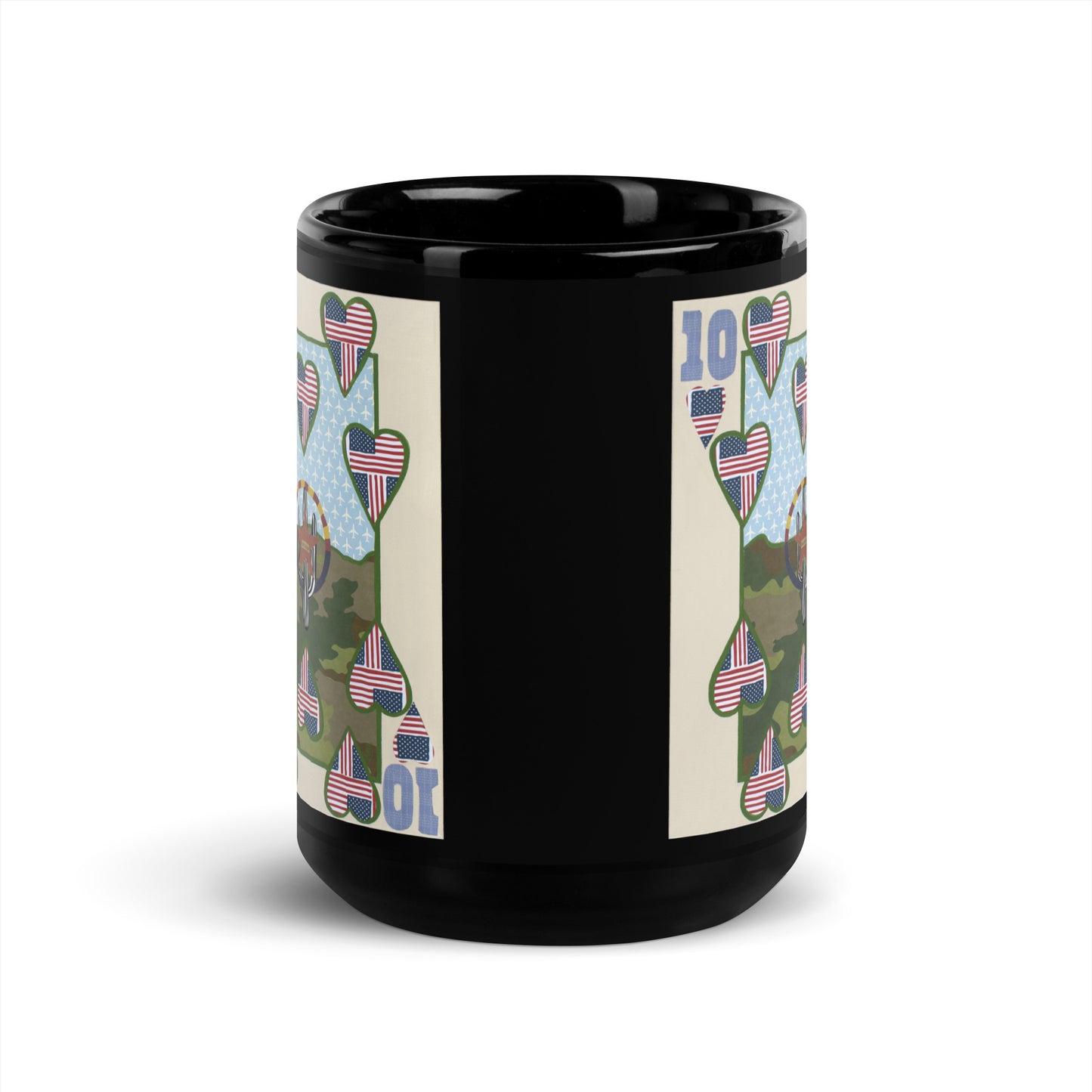 Ten of Hearts by Suzanne Villella | Black Glossy Mug