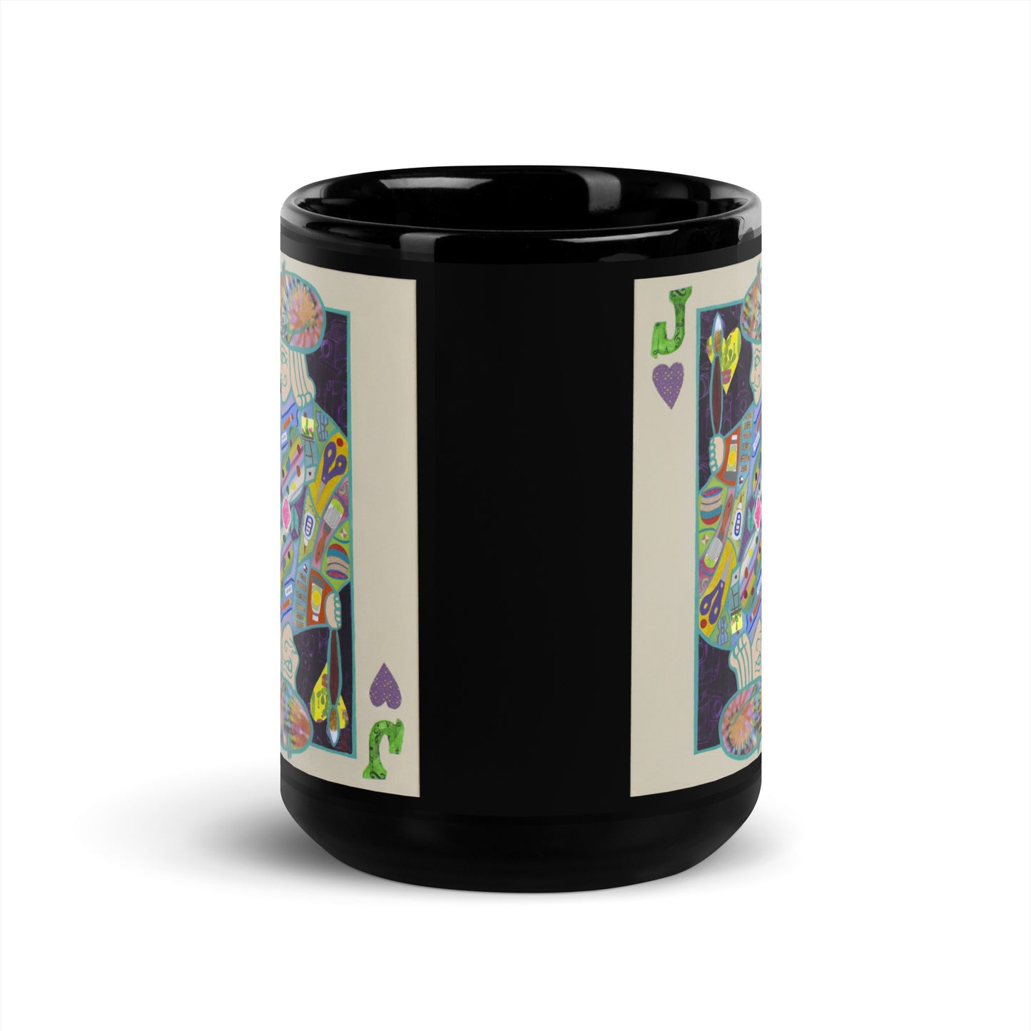 Jack of Hearts by Suzanne Villella | Black Glossy Mug