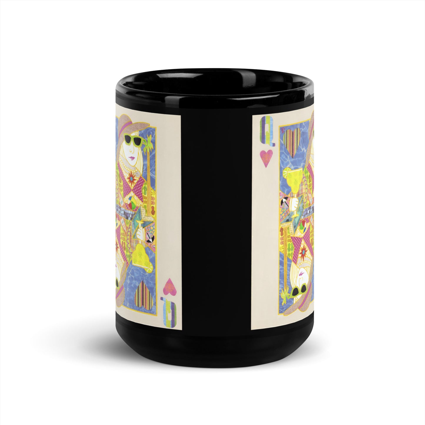 Queen of Hearts by Suzanne Villella | Black Glossy Mug