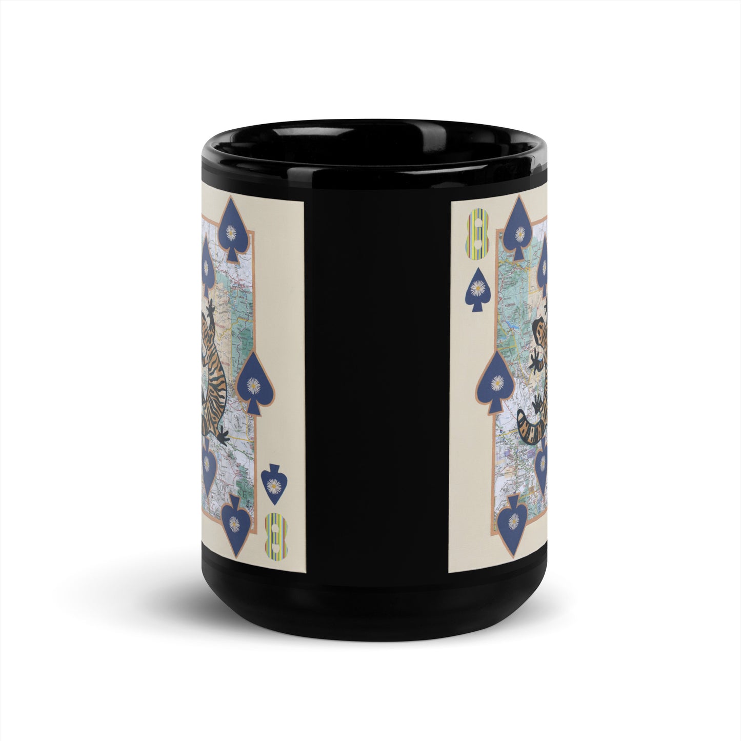 Eight of Spades by Suzanne Villella | Black Glossy Mug