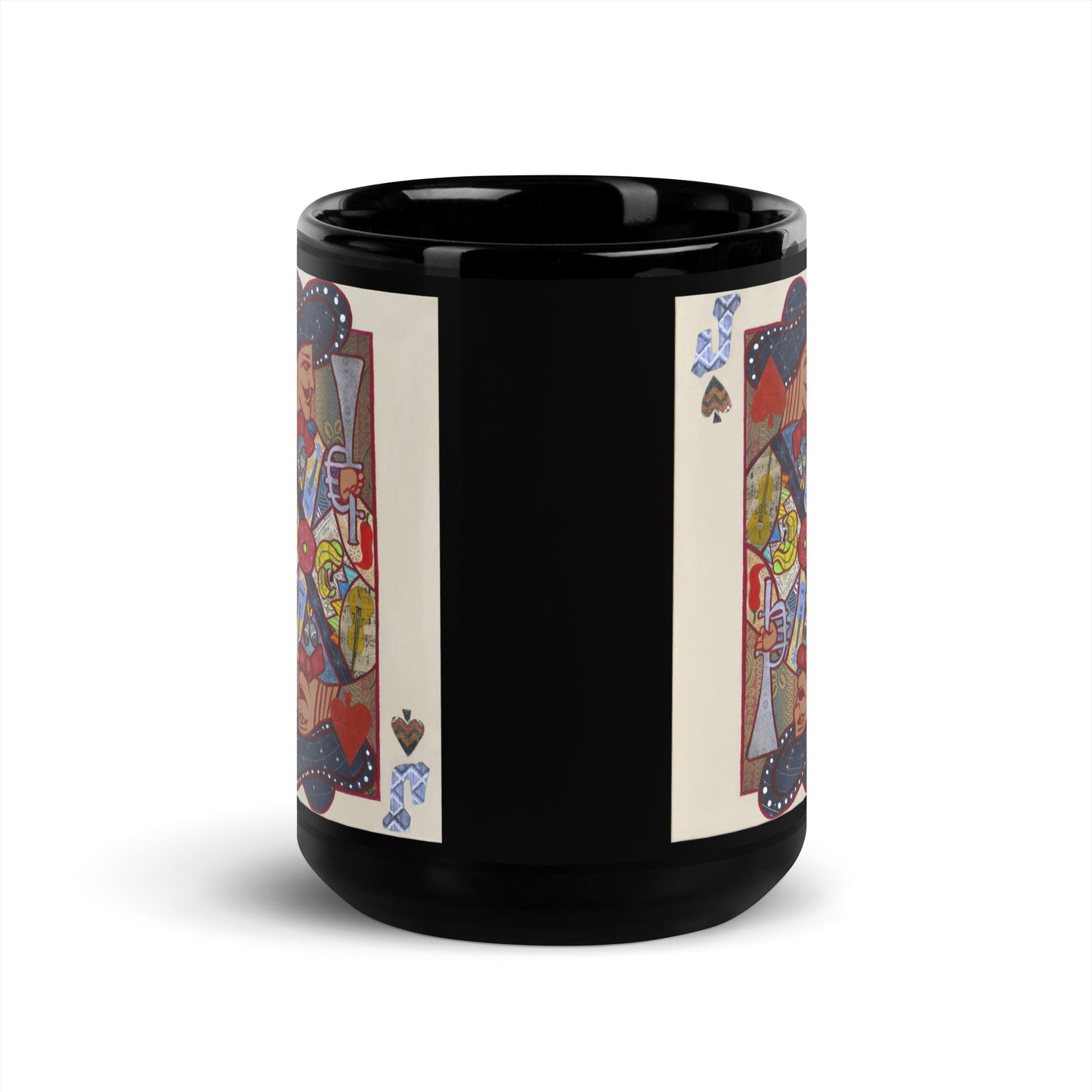 Jack of Spades by Suzanne Villella | Black Glossy Mug