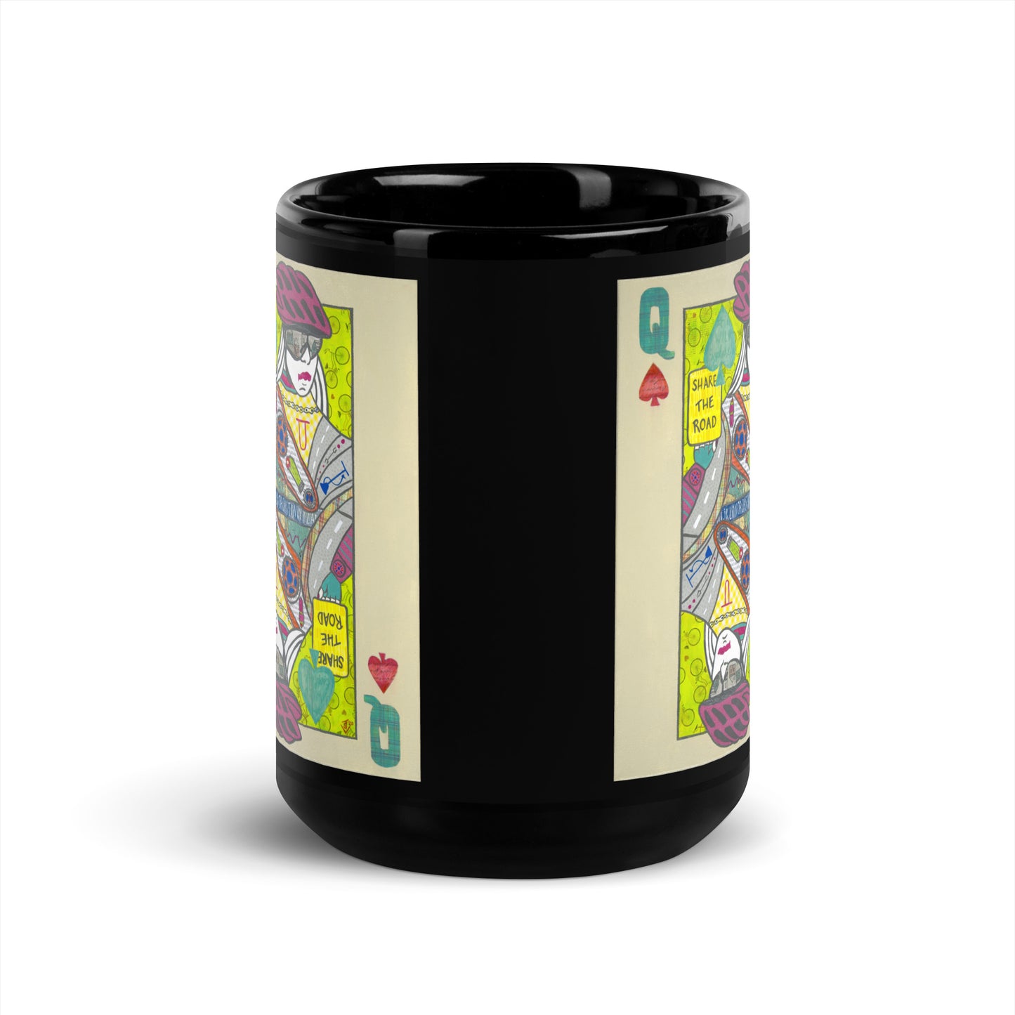 Queen of Spades by Suzanne Villella | Black Glossy Mug