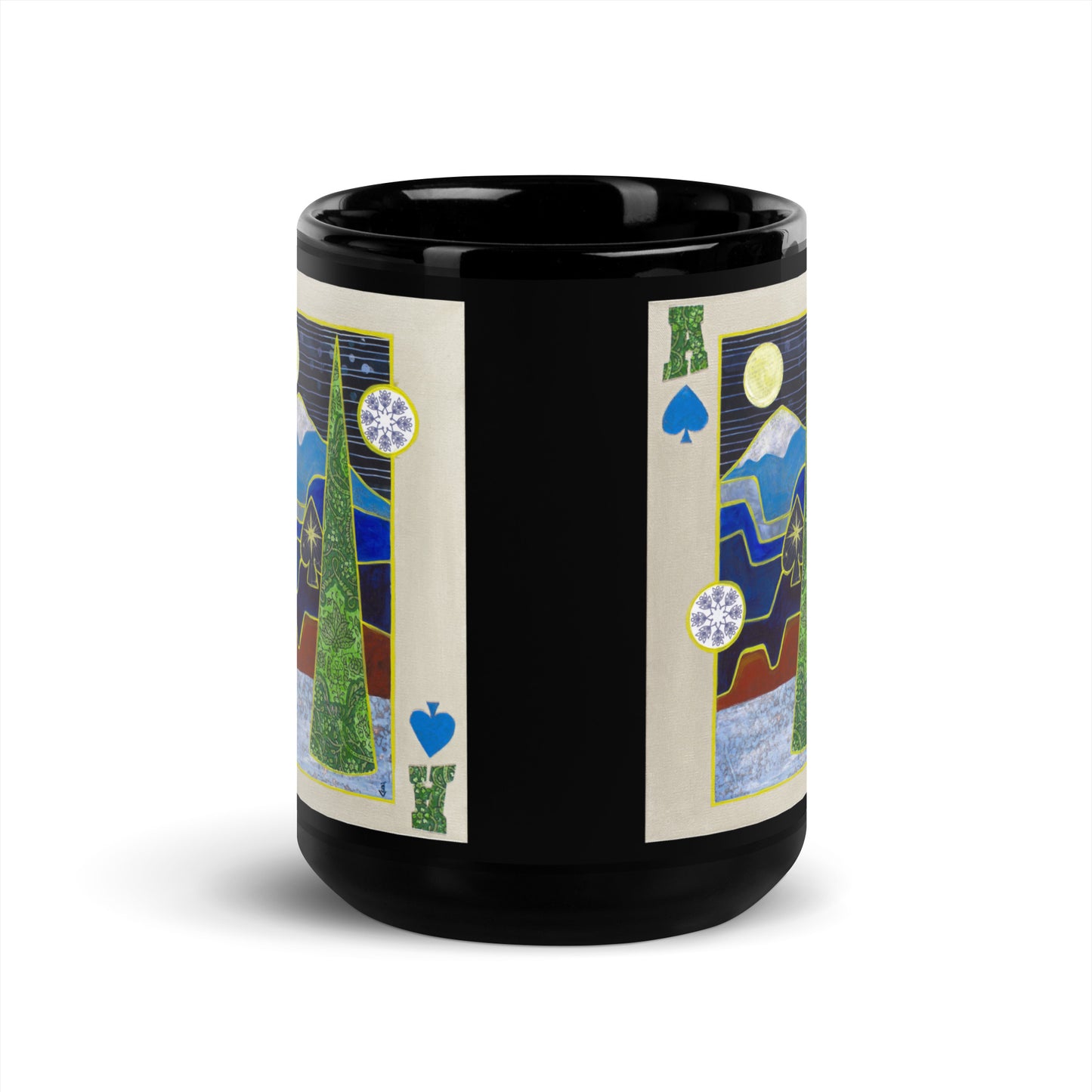 Ace of Spades by Suzanne Villella | Black Glossy Mug