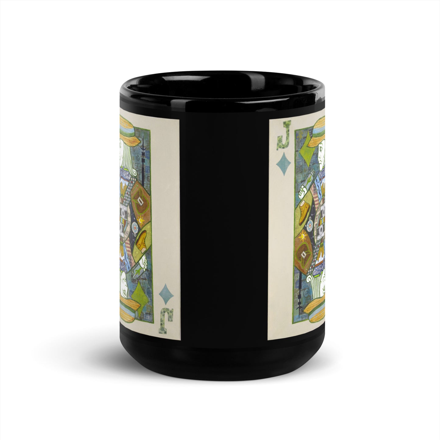 Jack of Diamonds by Suzanne Villella | Black Glossy Mug