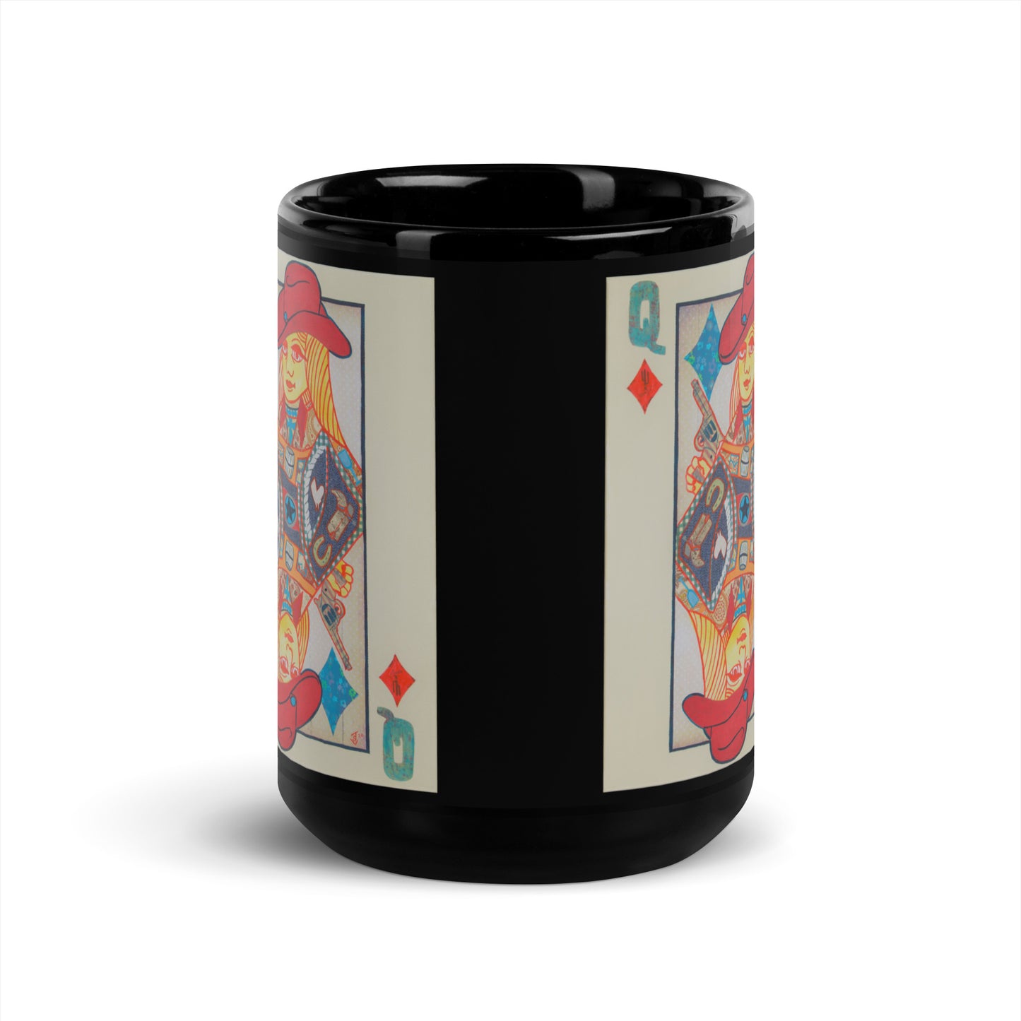 Queen of Diamonds by Suzanne Villella | Black Glossy Mug