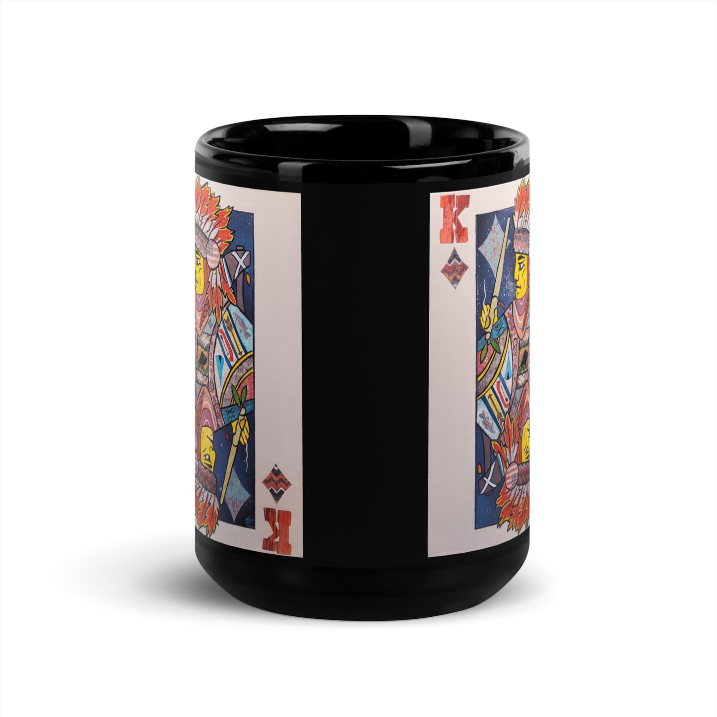 King of Diamonds by Suzanne Villella | Black Glossy Mug