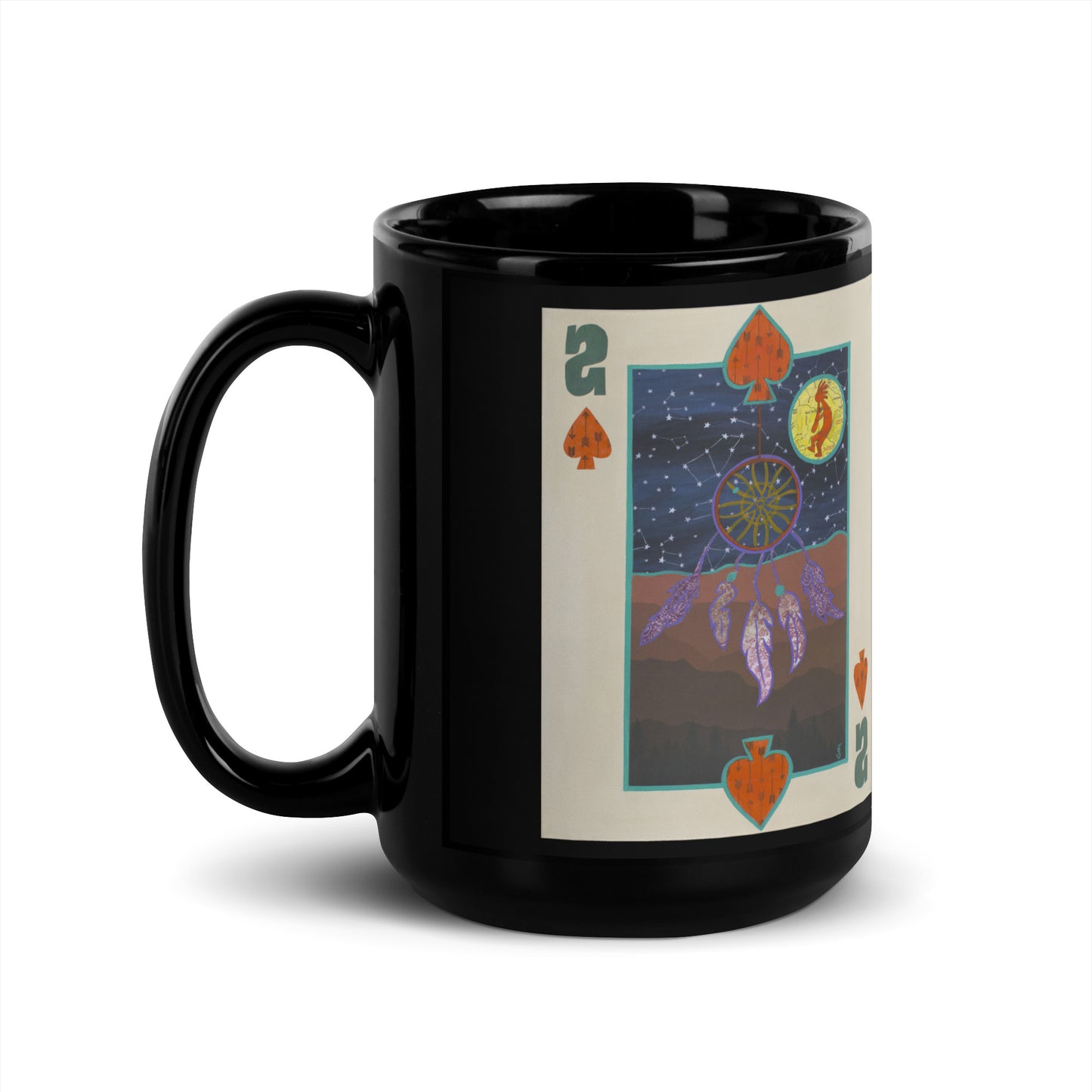 Two of Spades by Suzanne Villella | Black Glossy Mug