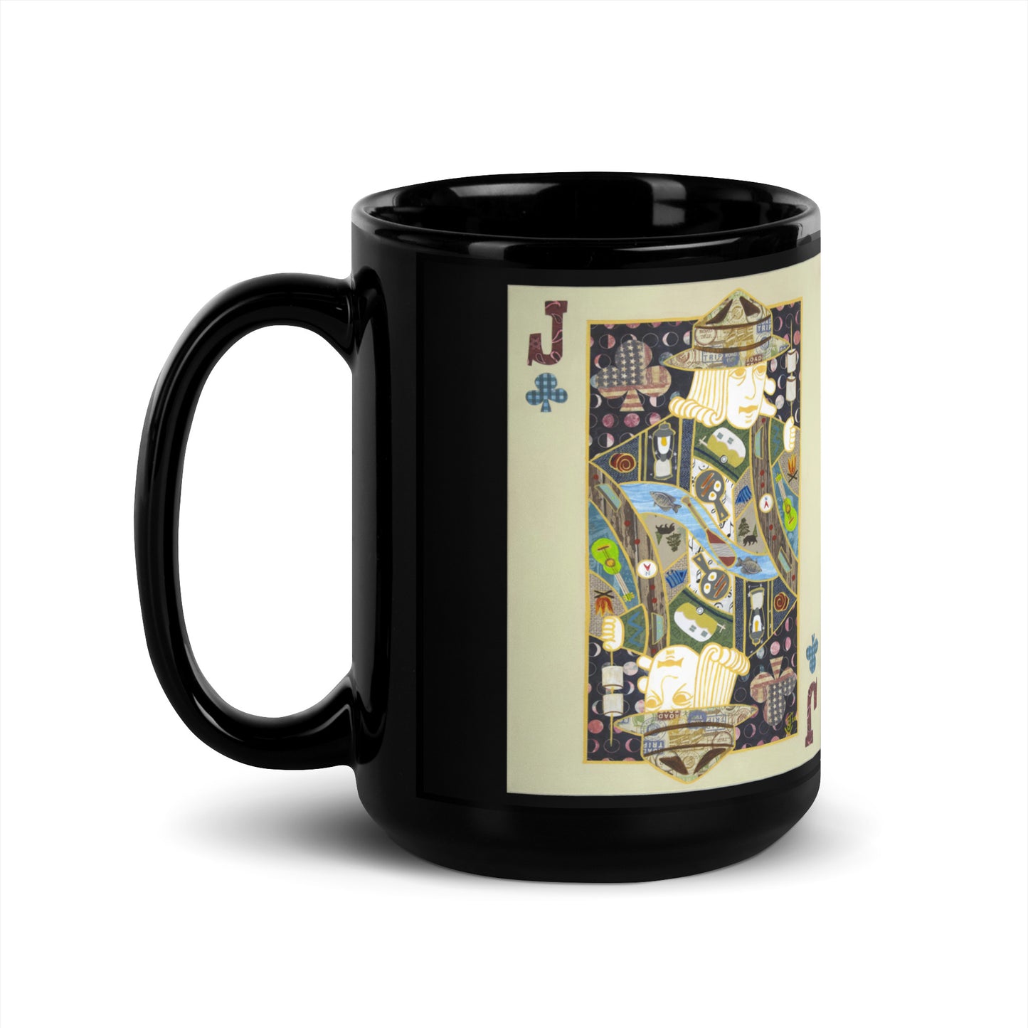 Jack of Clubs by Suzanne Villella | Black Glossy Mug