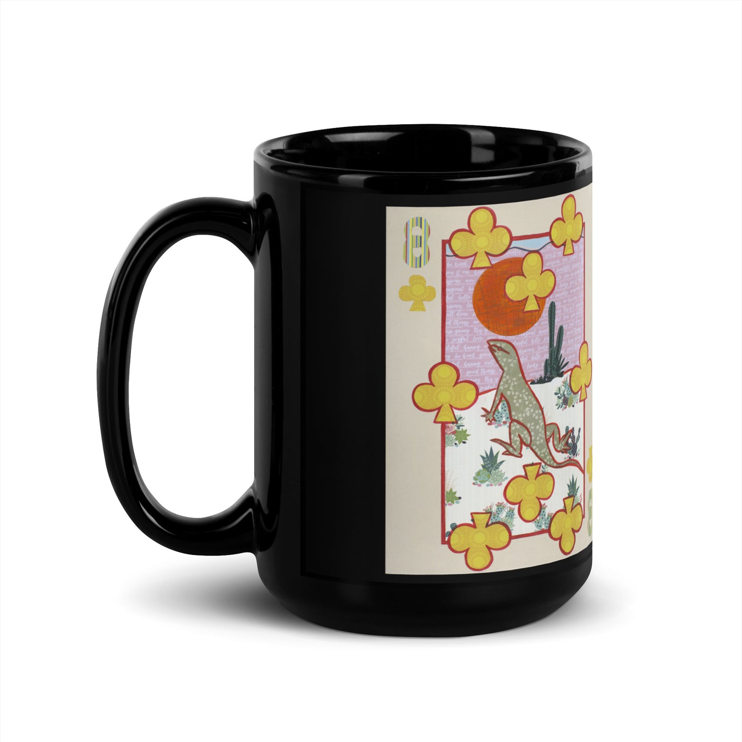 Eight of Clubs by Suzanne Villella | Black Glossy Mug