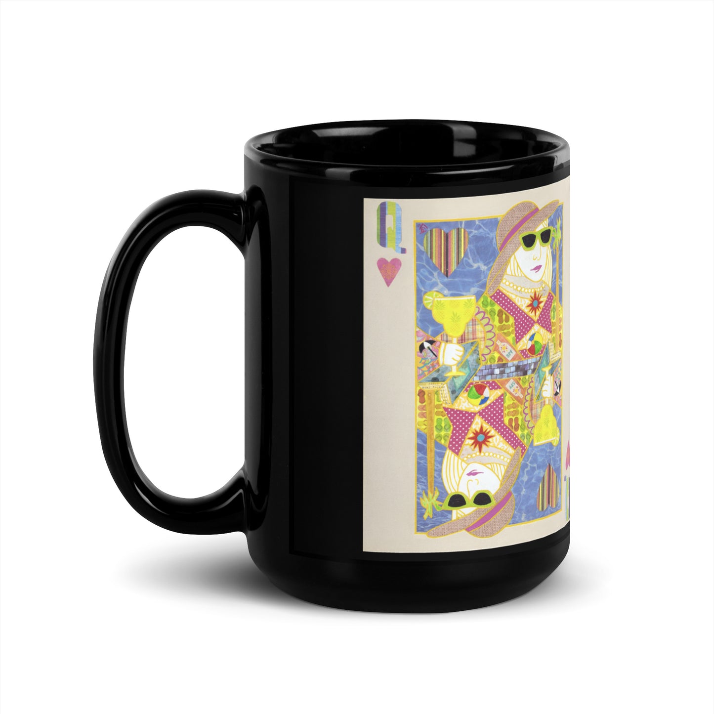 Queen of Hearts by Suzanne Villella | Black Glossy Mug