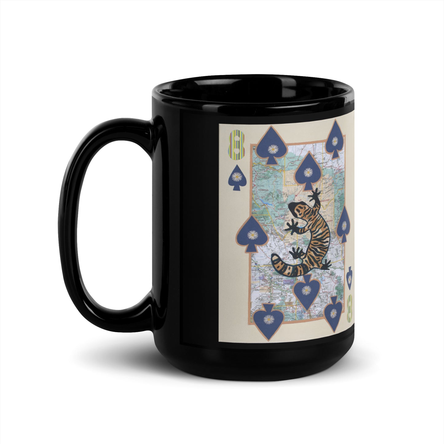 Eight of Spades by Suzanne Villella | Black Glossy Mug