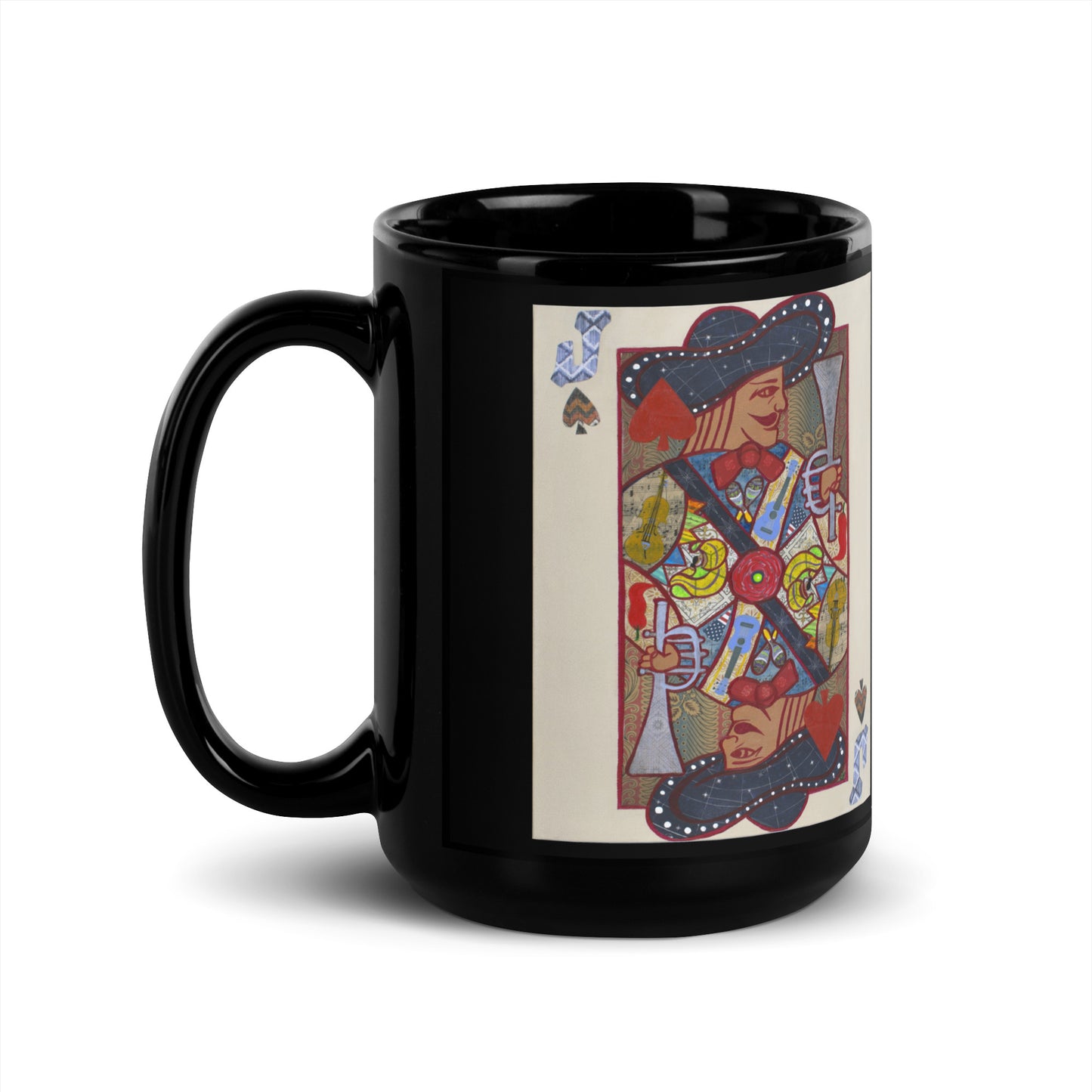 Jack of Spades by Suzanne Villella | Black Glossy Mug