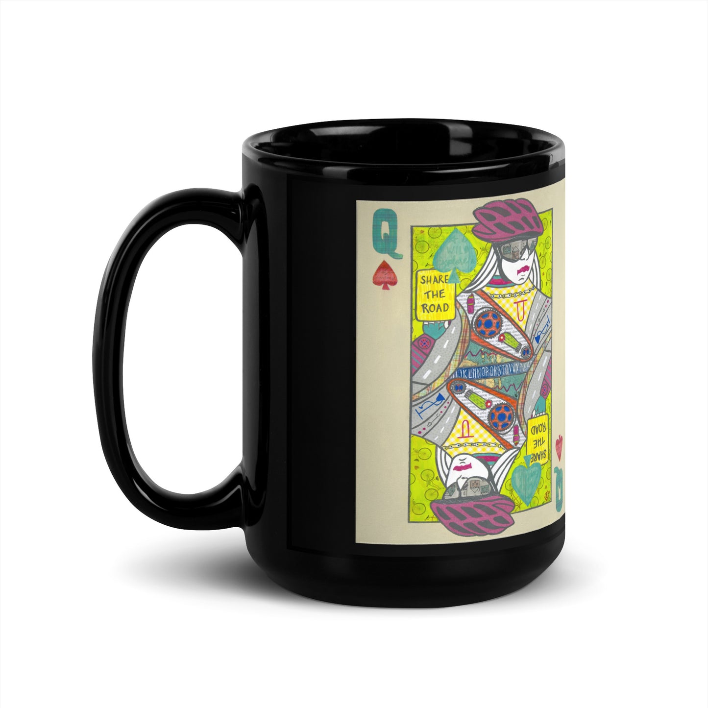 Queen of Spades by Suzanne Villella | Black Glossy Mug