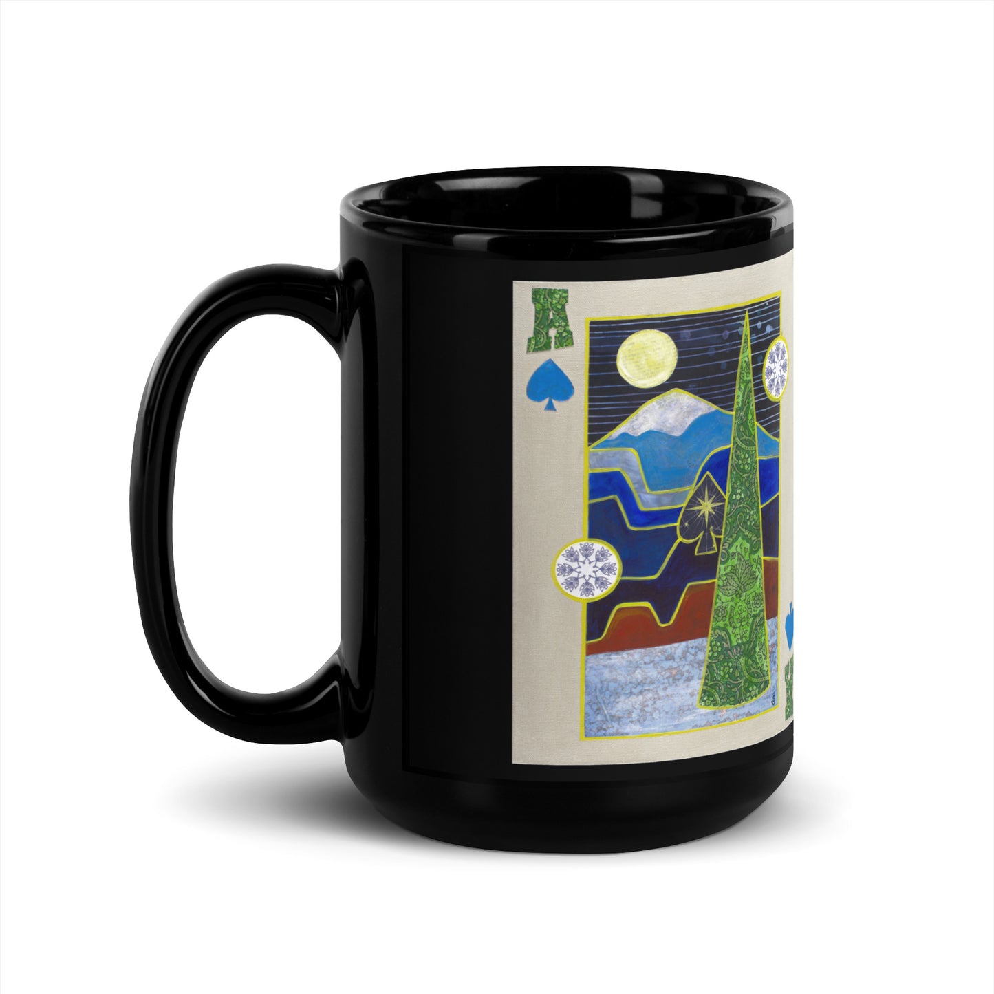 Ace of Spades by Suzanne Villella | Black Glossy Mug