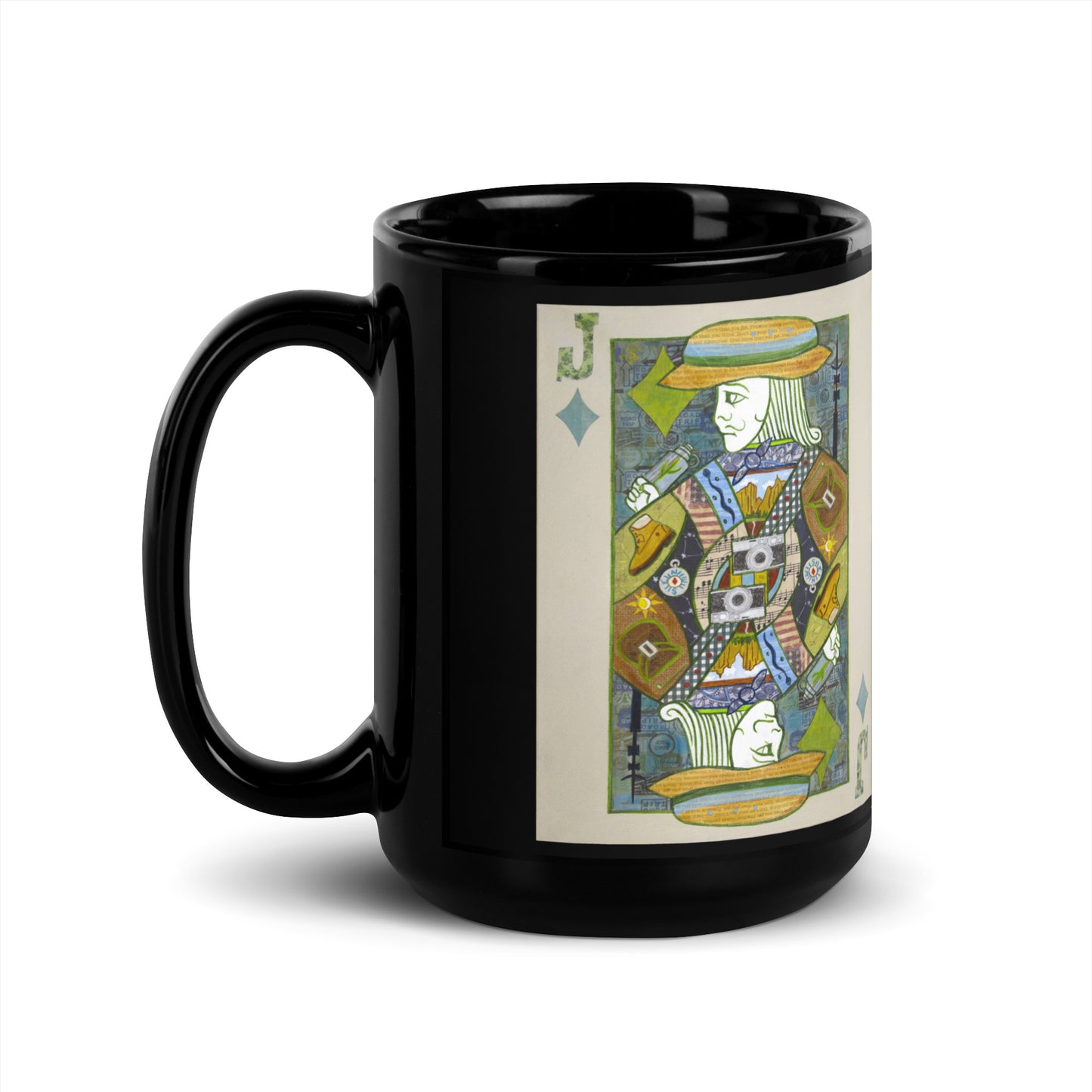 Jack of Diamonds by Suzanne Villella | Black Glossy Mug