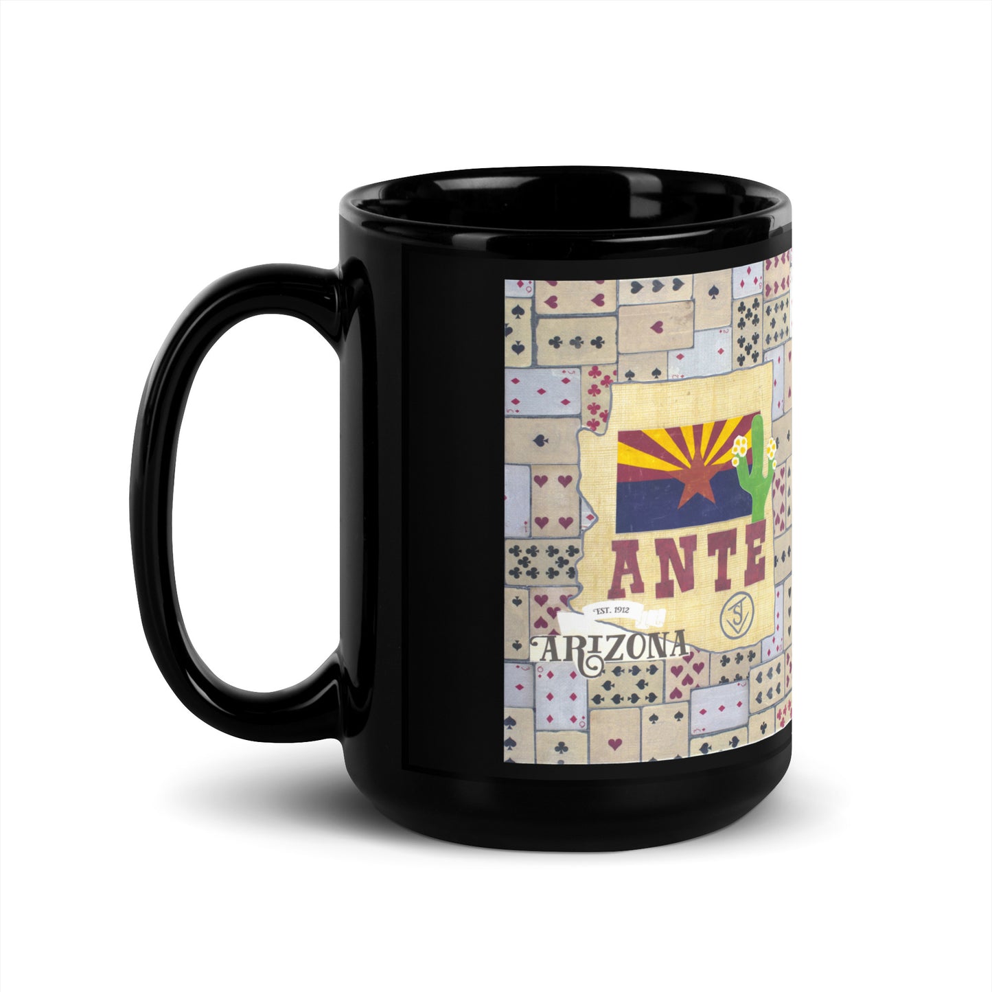 Ante by Suzanne Villella | Black Glossy Mug