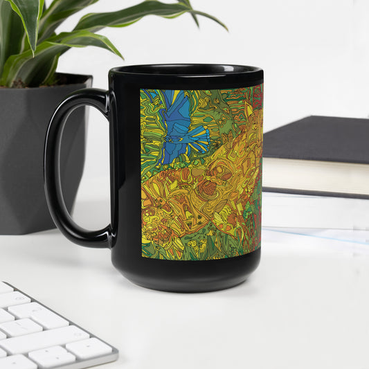 Backyard Bobcat by Lauri Kaye | Black Glossy Mug