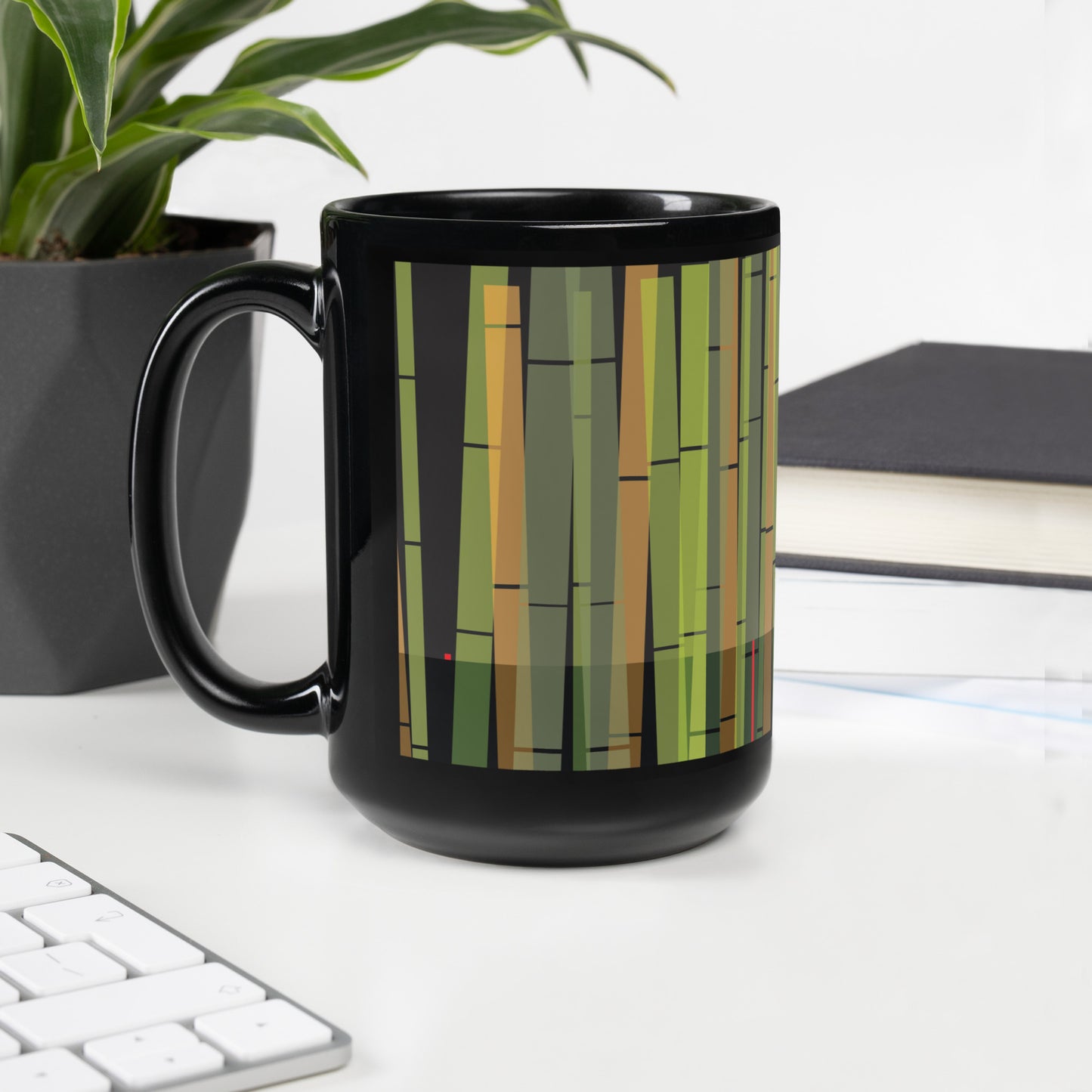 BambooScape by Damon Leverett | Black Glossy Mug