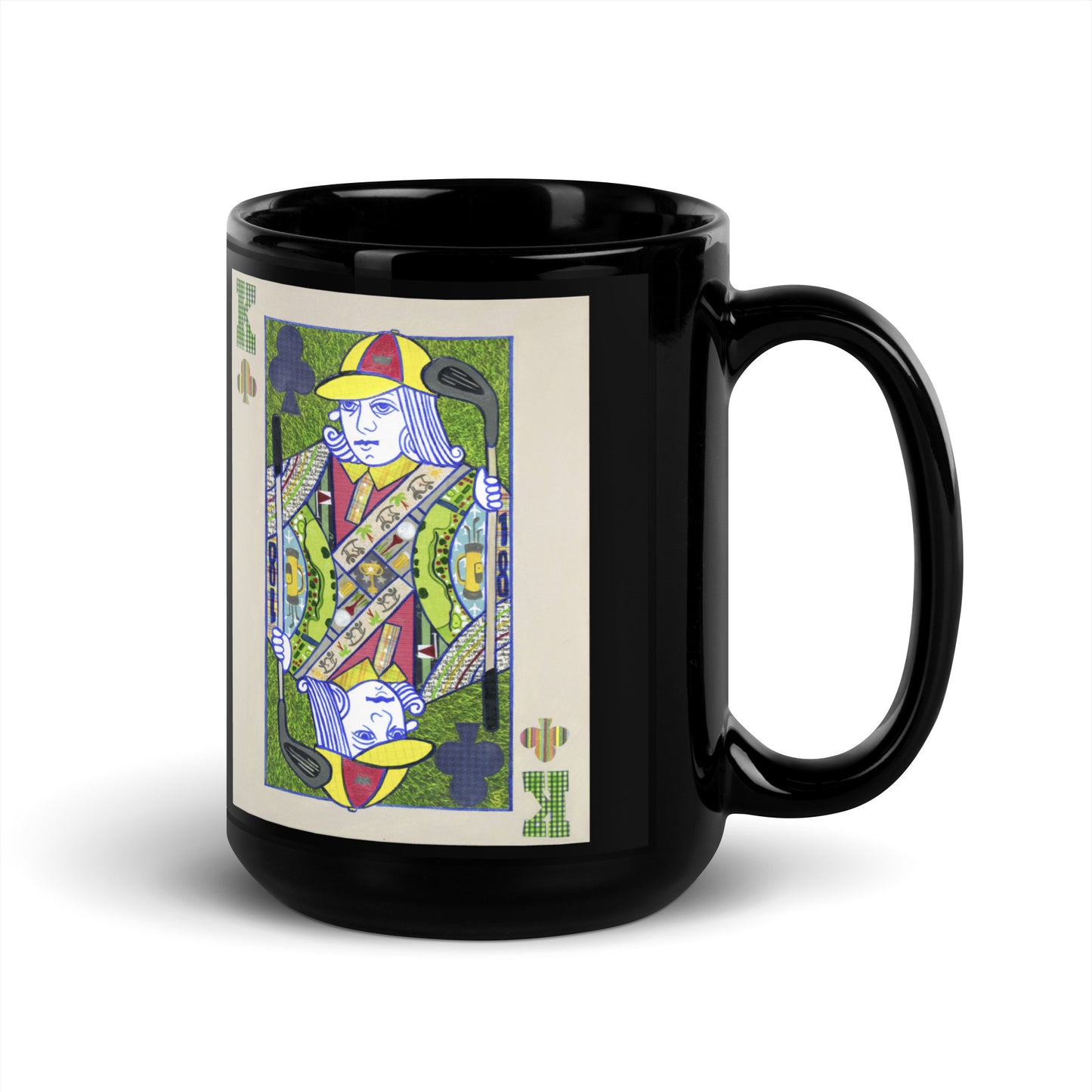 King of Clubs by Suzanne Villella | Black Glossy Mug