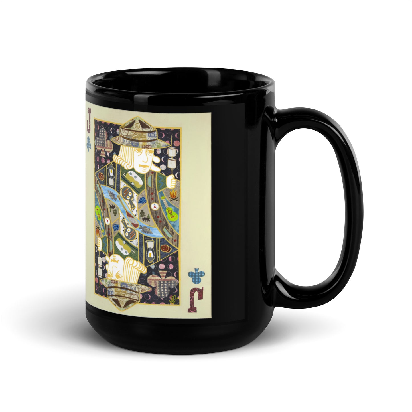 Jack of Clubs by Suzanne Villella | Black Glossy Mug