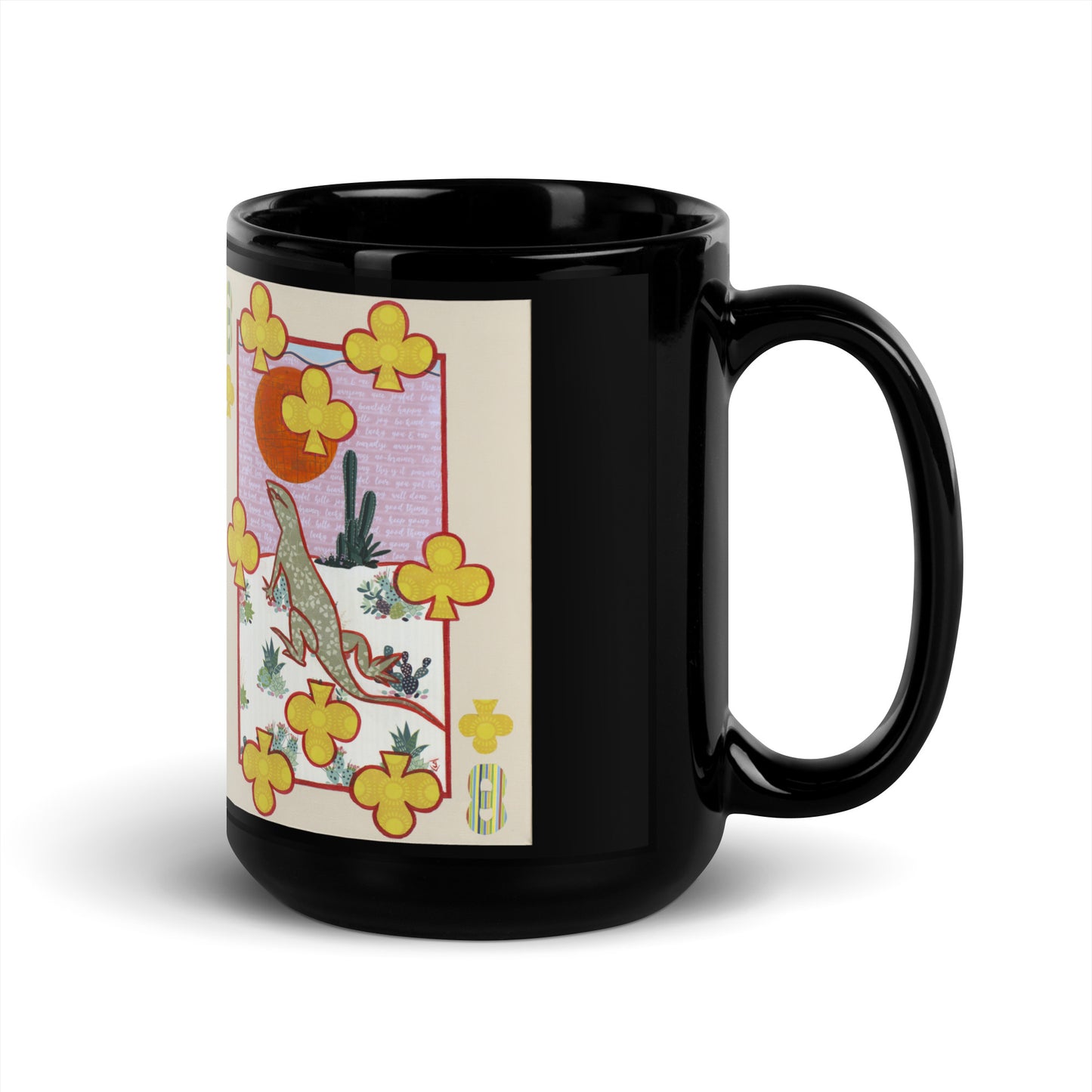 Eight of Clubs by Suzanne Villella | Black Glossy Mug