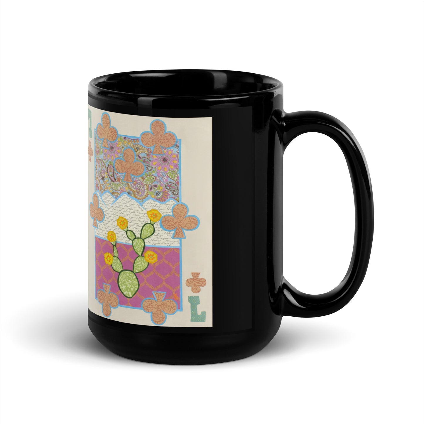 Seven of Clubs by Suzanne Villella | Black Glossy Mug